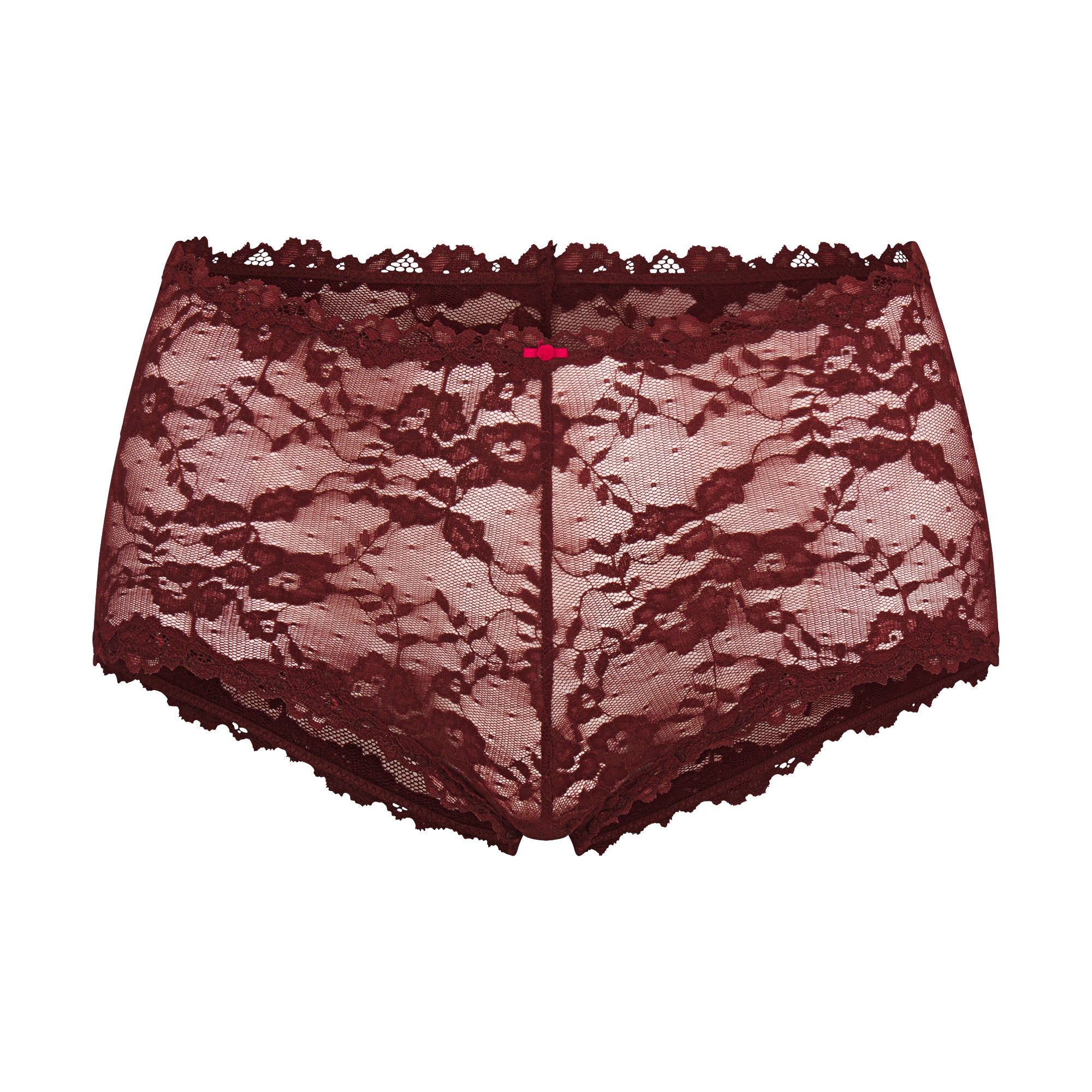 STRETCH LACE BOY SHORT | OXBLOOD - Image 5
