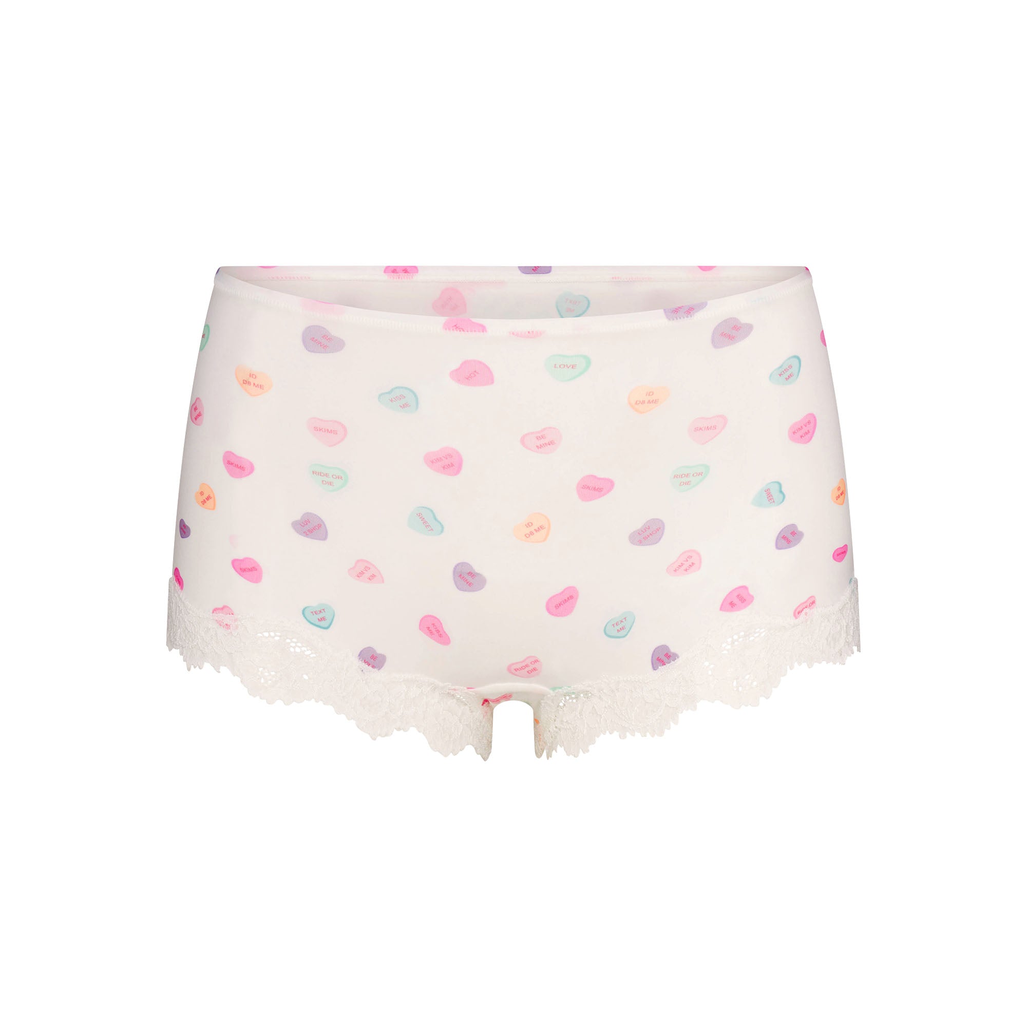 FITS EVERYBODY LACE BOY SHORT | MARBLE CANDY HEART PRINT - Image 5