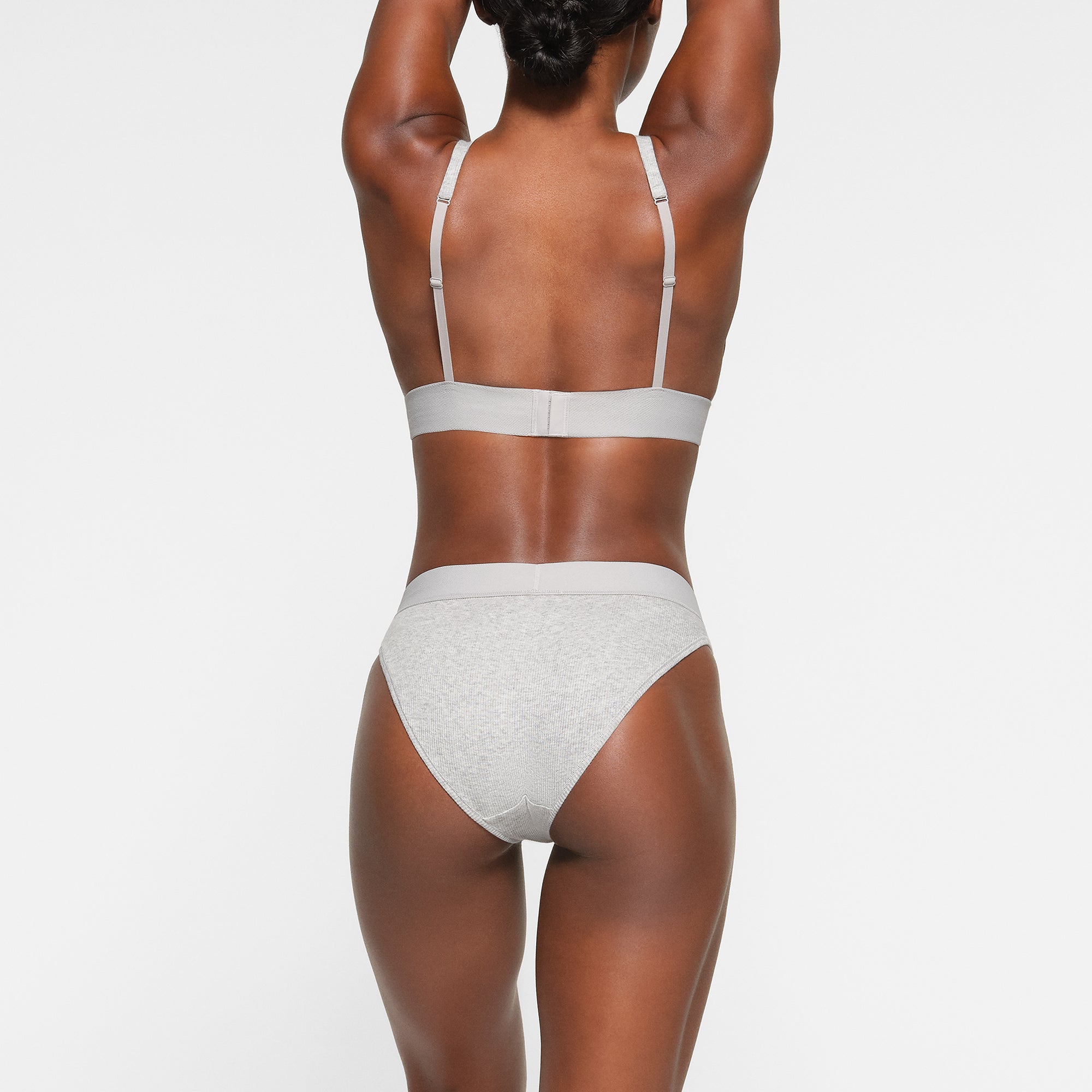 COTTON RIB BRIEF | LIGHT HEATHER GREY - Image 3