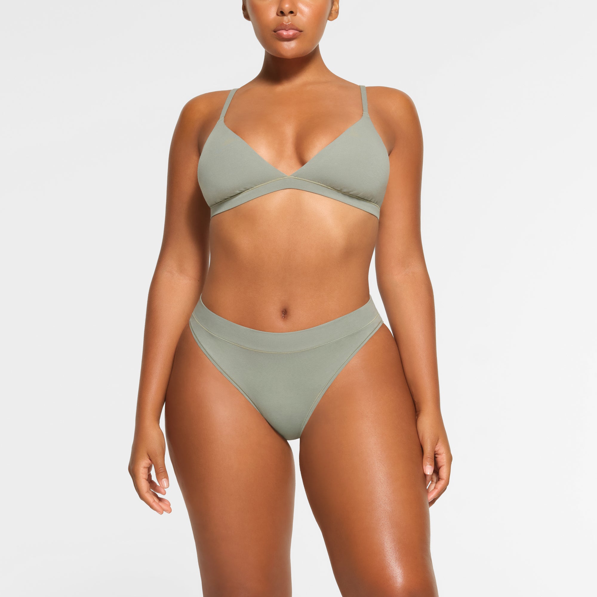 COTTON JERSEY CHEEKY TANGA | MINERAL