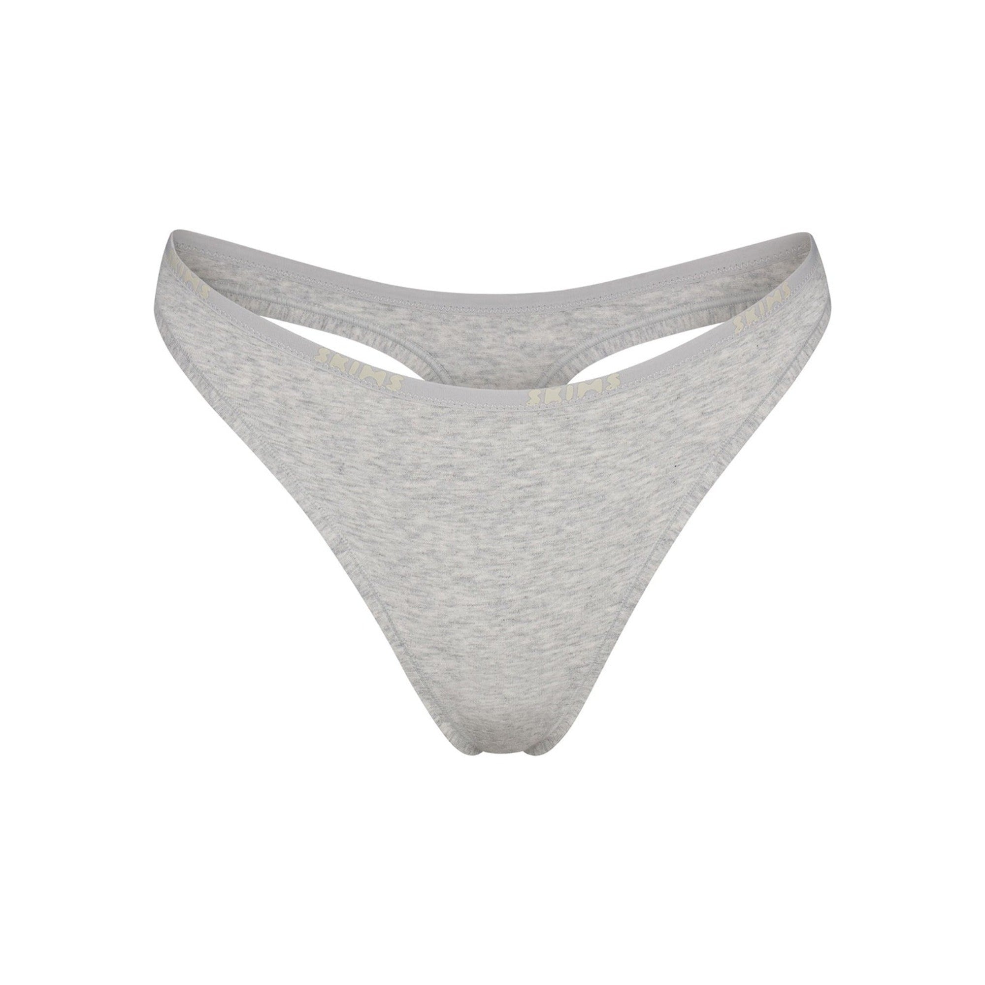 COTTON LOGO DIPPED THONG | LIGHT HEATHER GREY - Image 5