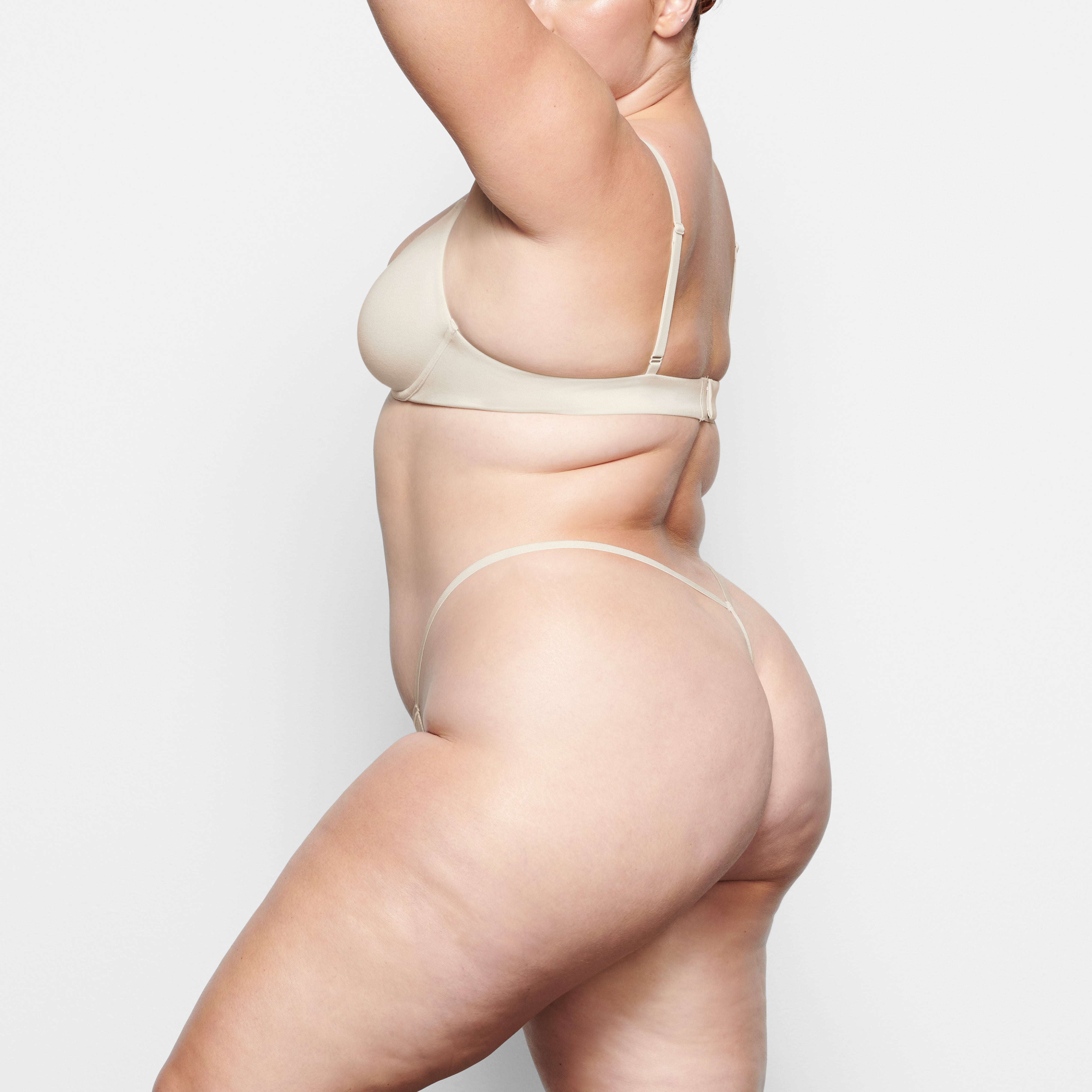 COTTON JERSEY T-STRING THONG | BONE - Image 2