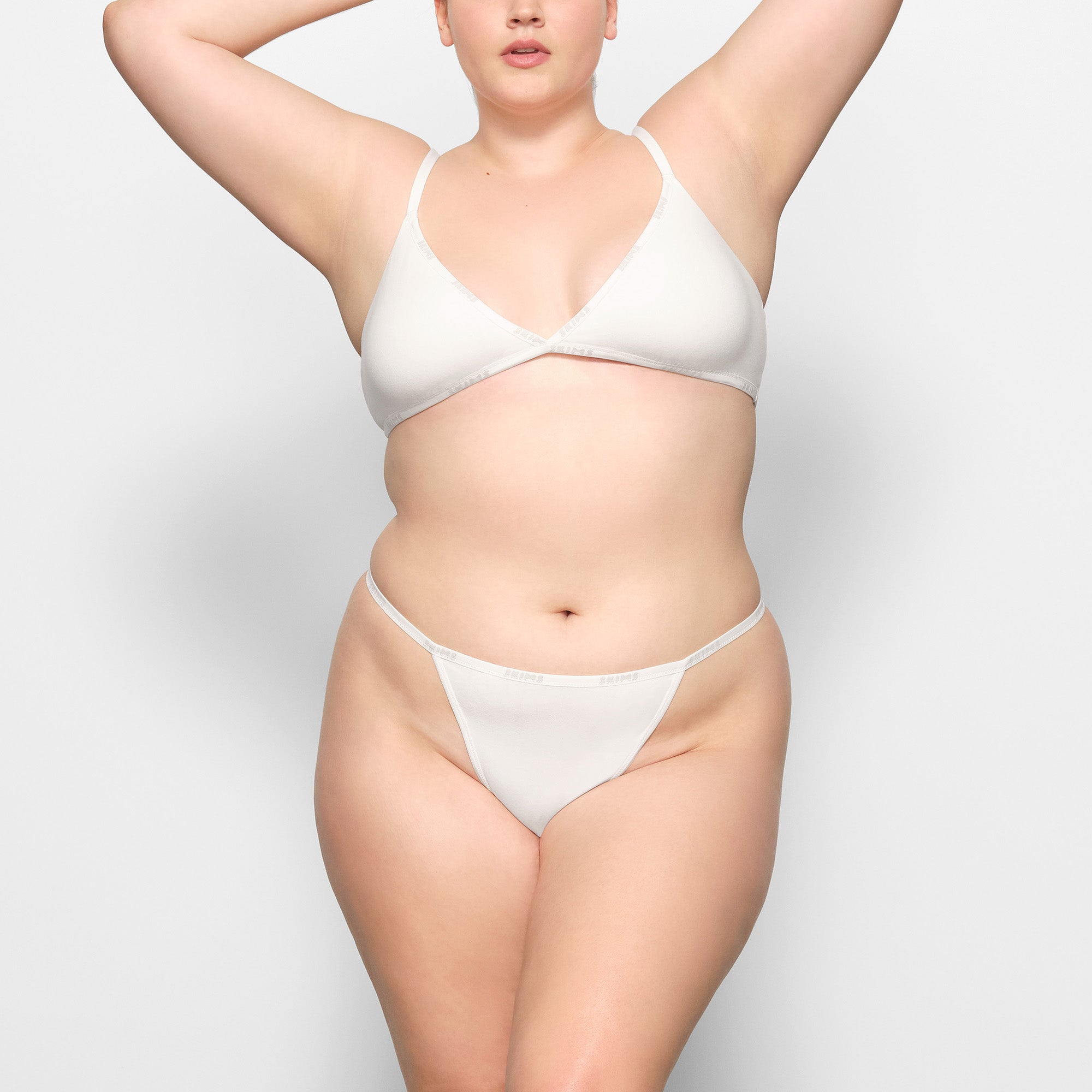 COTTON LOGO STRING THONG | MARBLE