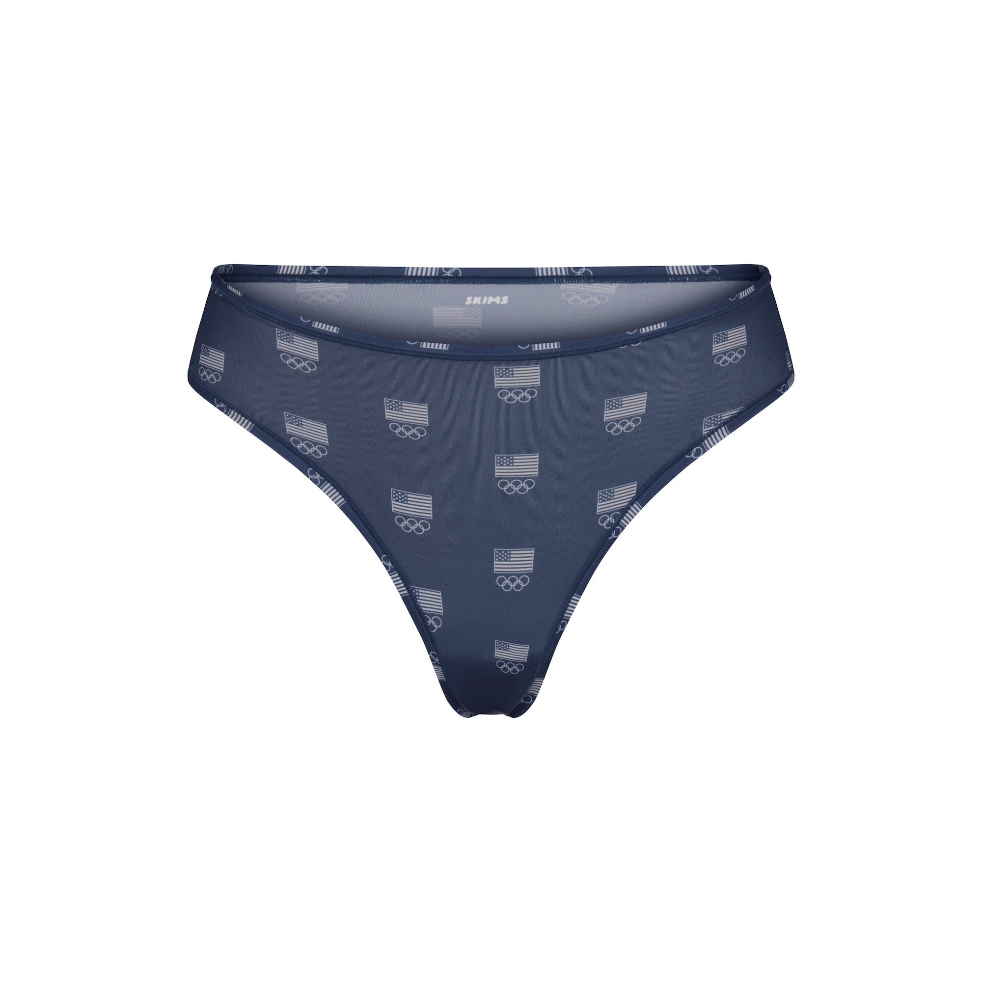 SKIMS FOR TEAM USA FITS EVERYBODY OLYMPIC DIPPED FRONT THONG | NAVY - Image 5
