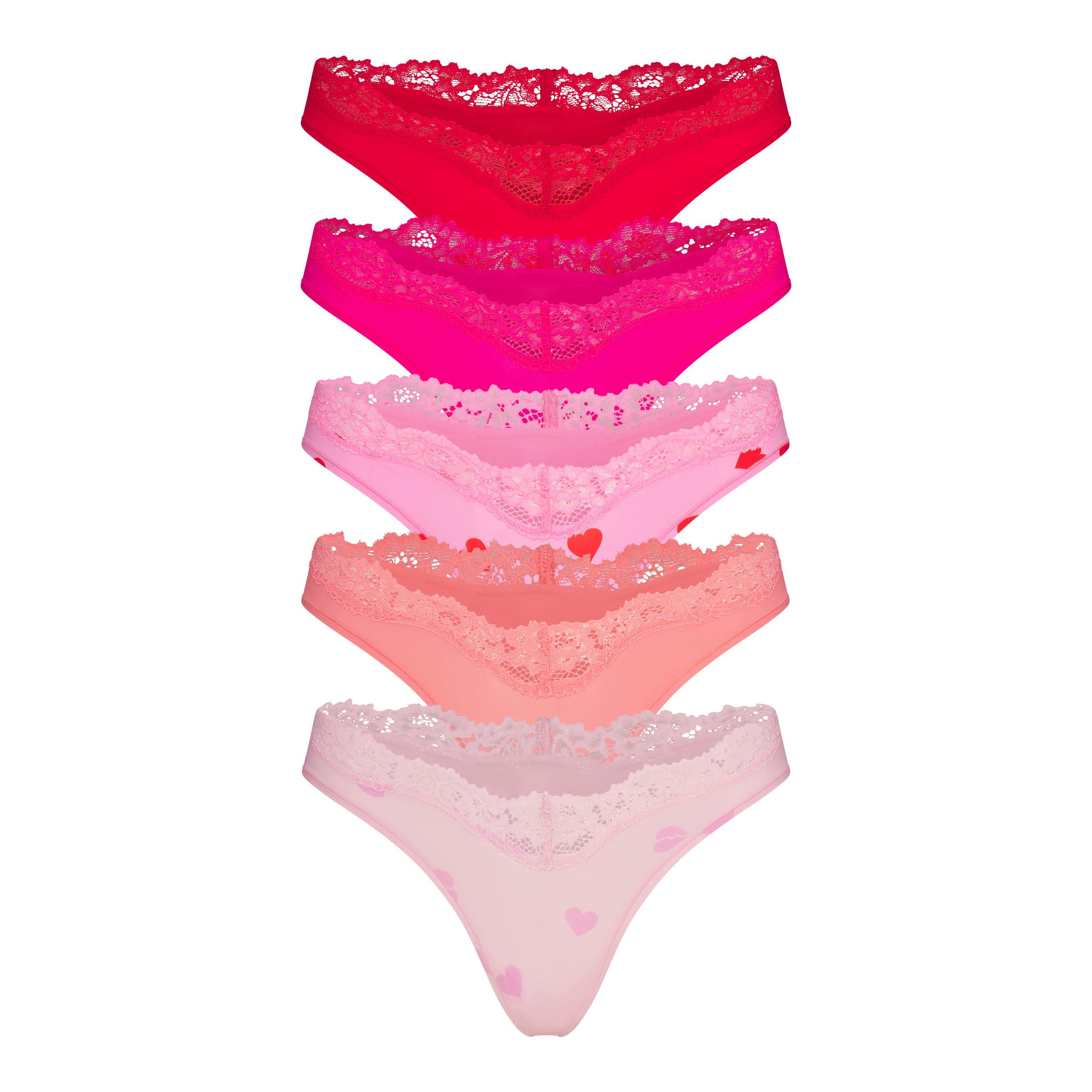 FITS EVERYBODY LACE DIPPED THONG 5-PACK | HEART BREAKER MULTI - Image 16
