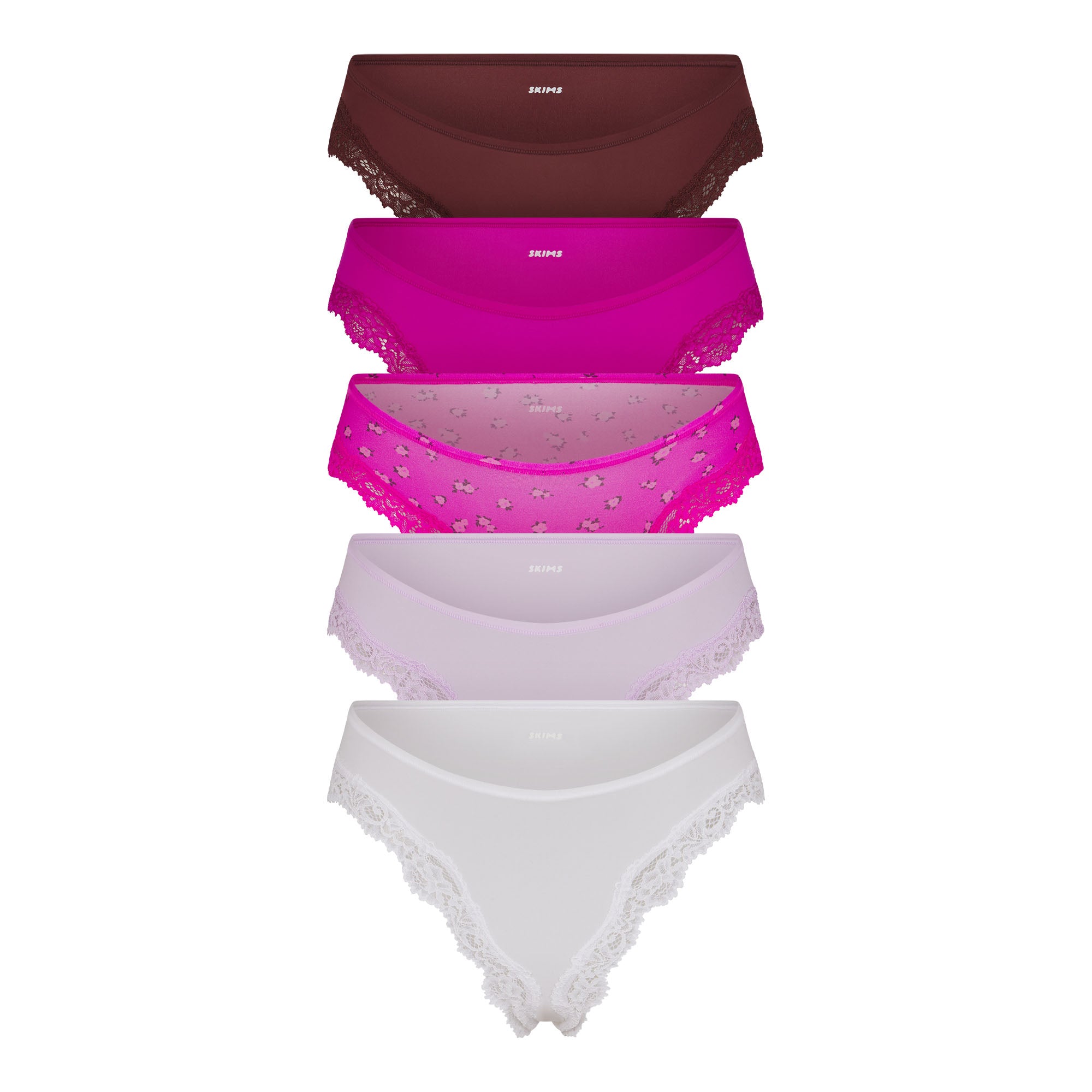 FITS EVERYBODY LACE CHEEKY TANGA 5-PACK | FUCHSIA MULTI - Image 13