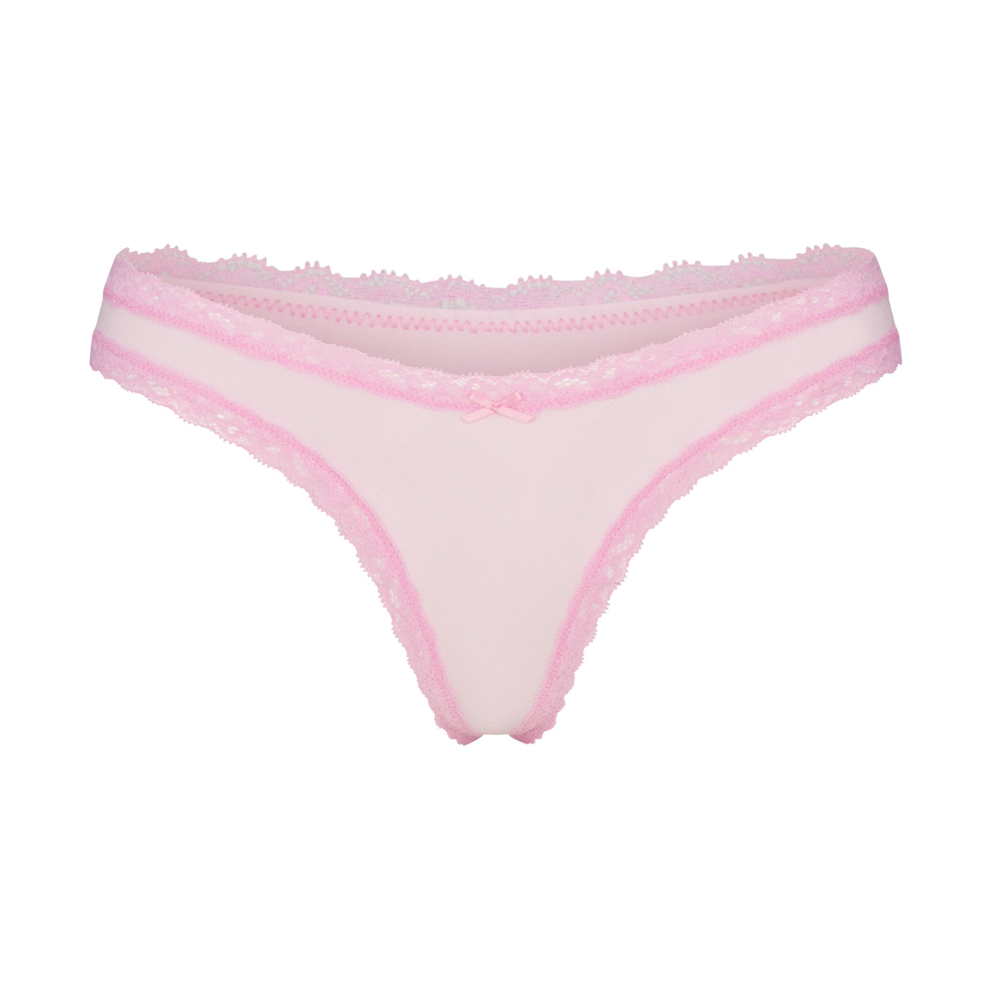 LIGHTWEIGHT COTTON LACE THONG | CHERRY BLOSSOM - Image 5