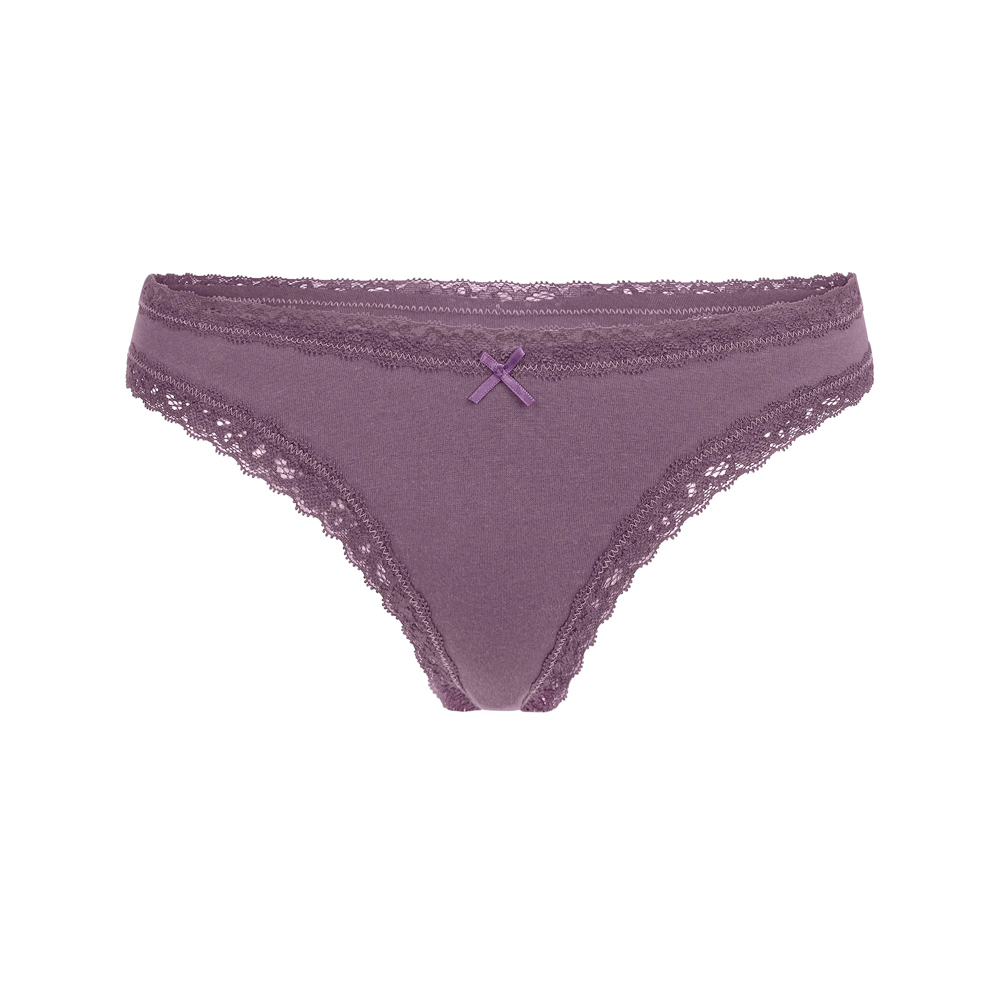 LIGHTWEIGHT COTTON LACE THONG | FIG TONAL - Image 5