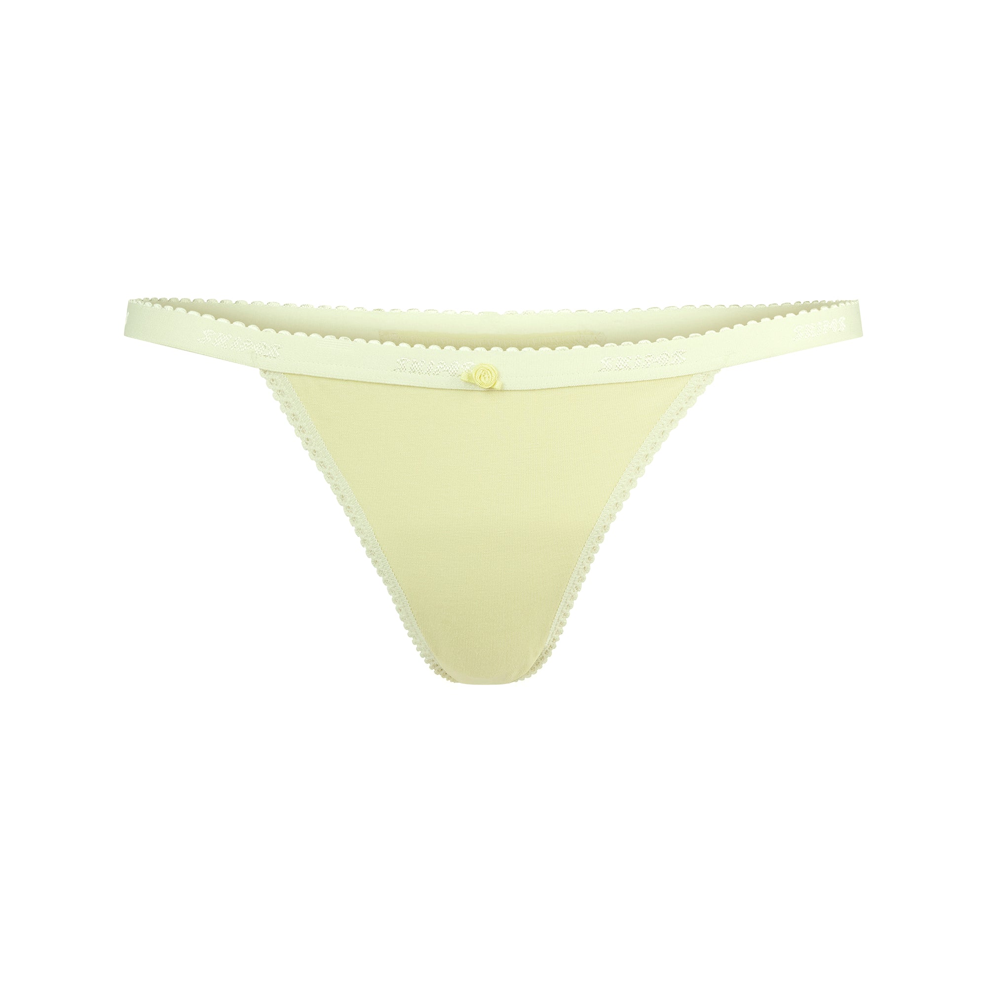 LIGHTWEIGHT COTTON LOGO PICOT THONG | CITRON - Image 4
