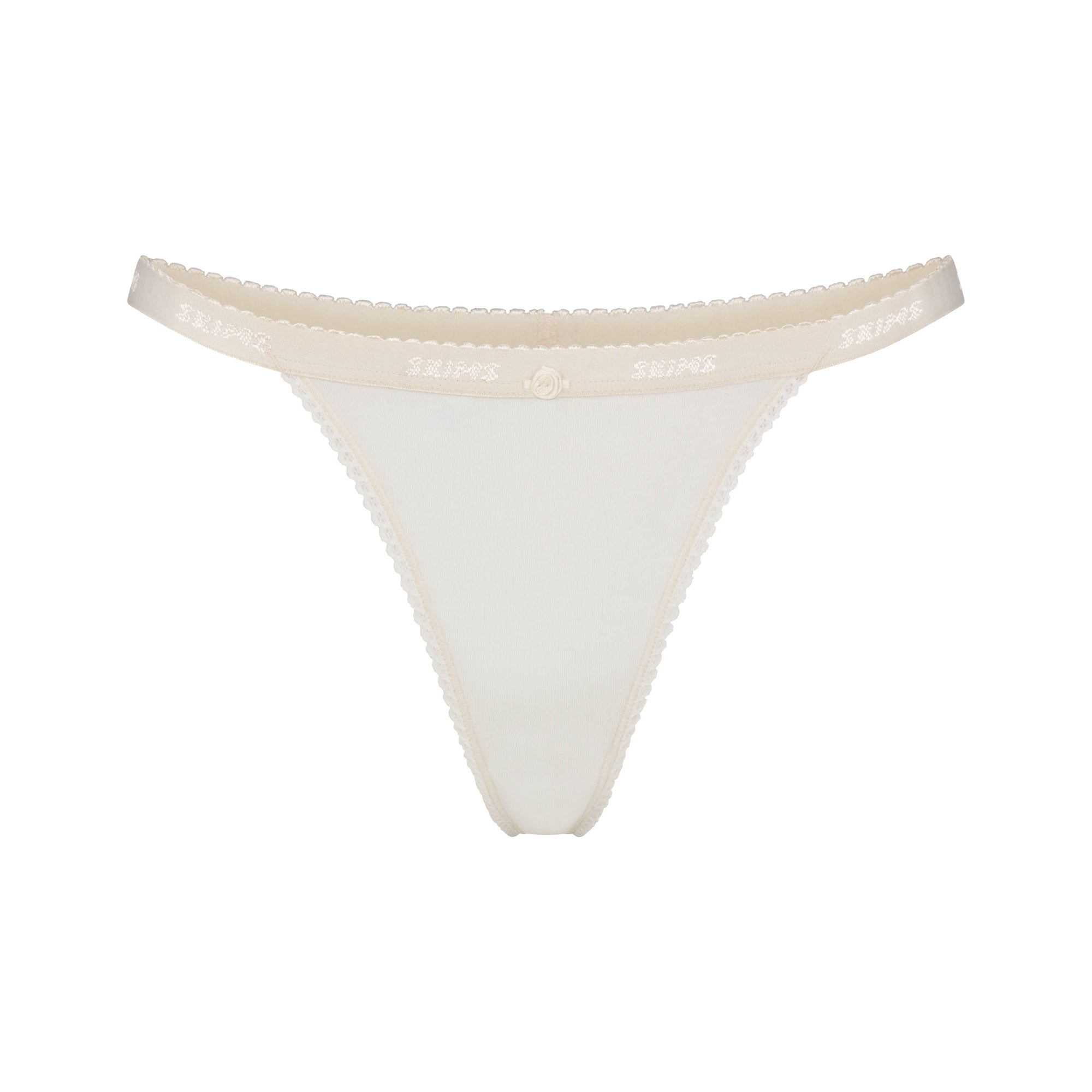 LIGHTWEIGHT COTTON LOGO PICOT THONG | MARBLE - Image 5
