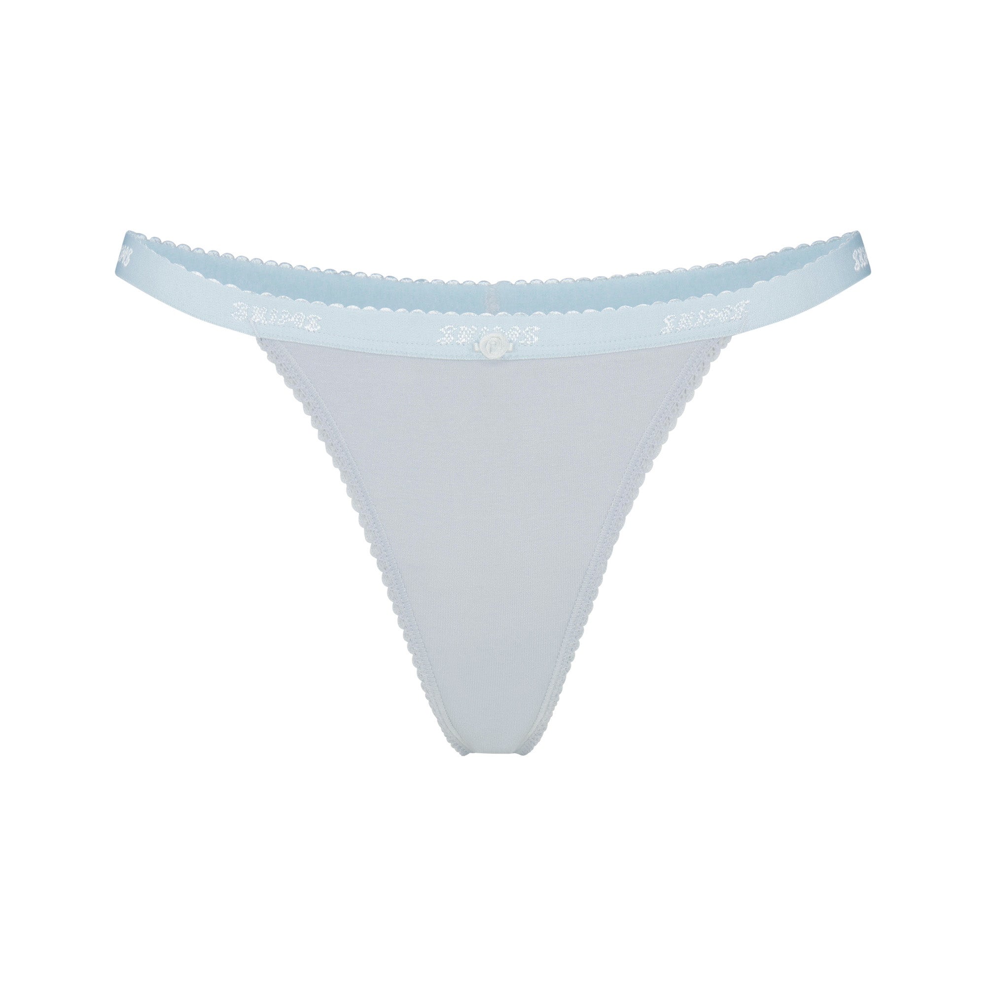 LIGHTWEIGHT COTTON LOGO PICOT THONG | ZEN BLUE - Image 6