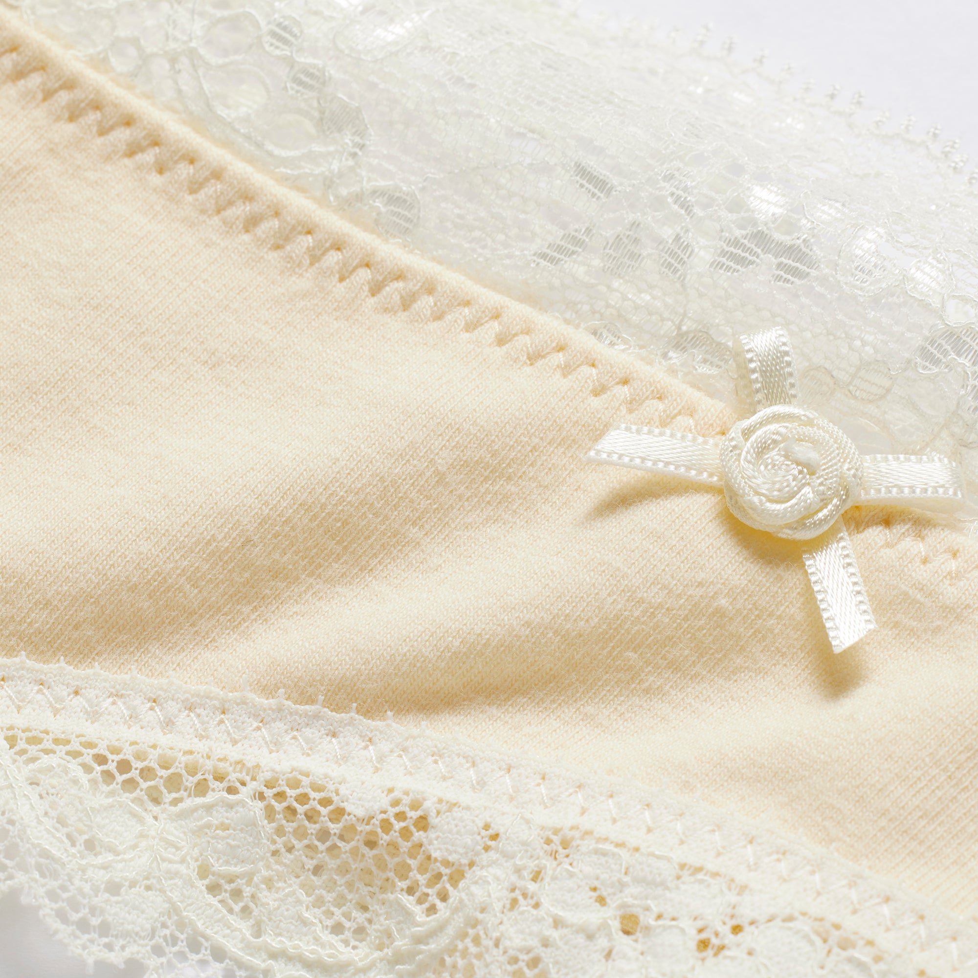 COTTON JERSEY LACE THONG | BUTTER - Image 4