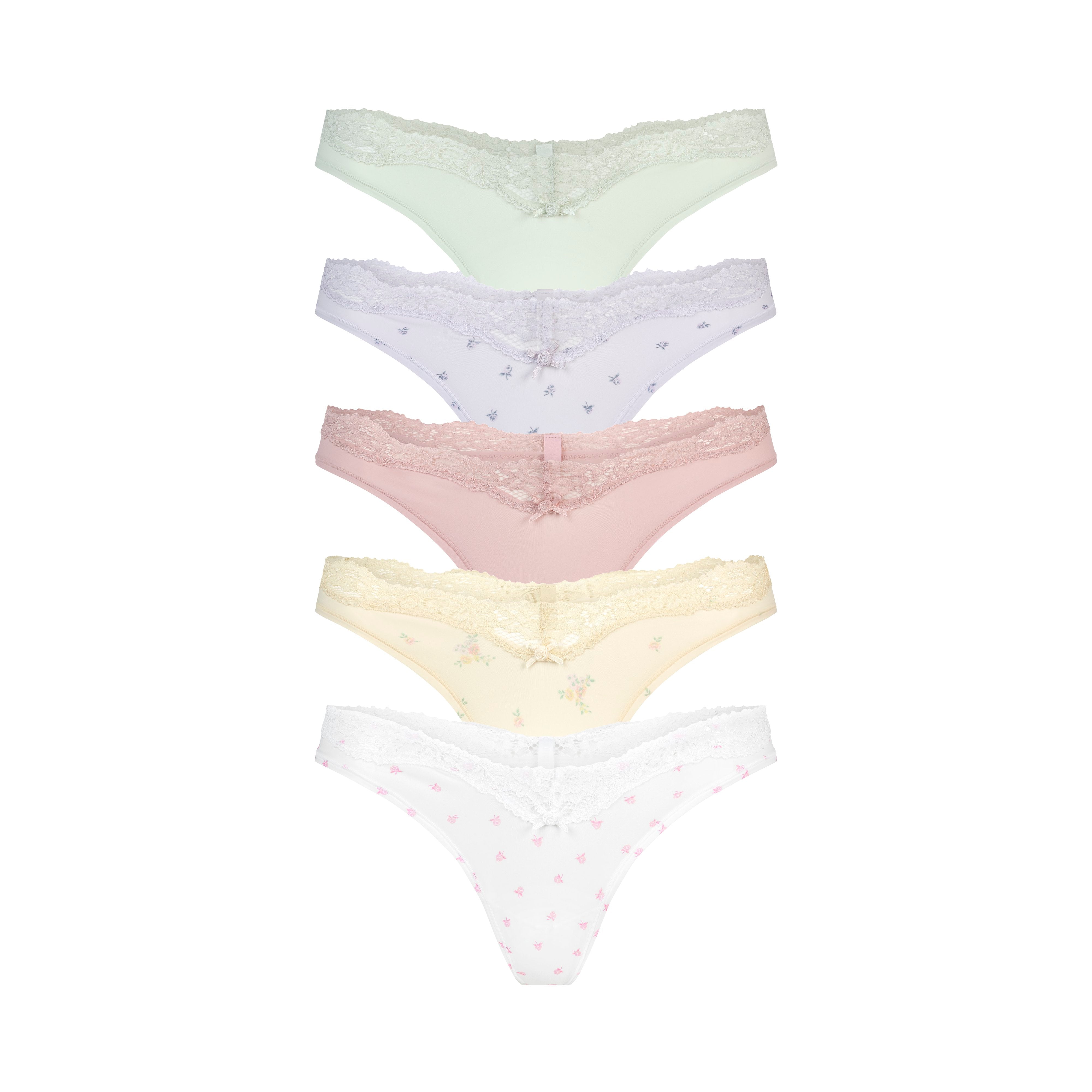 FITS EVERYBODY LACE DIPPED THONG 5-PACK | BOUQUET MULTI - Image 11