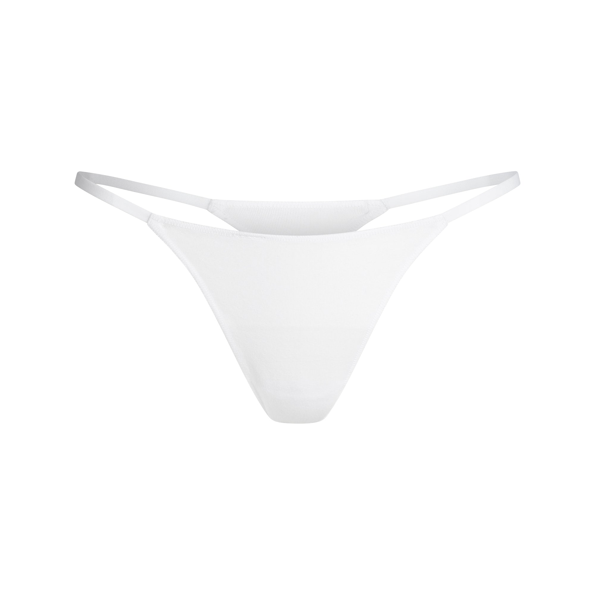 LIGHTWEIGHT COTTON STRING THONG | SNOW - Image 4