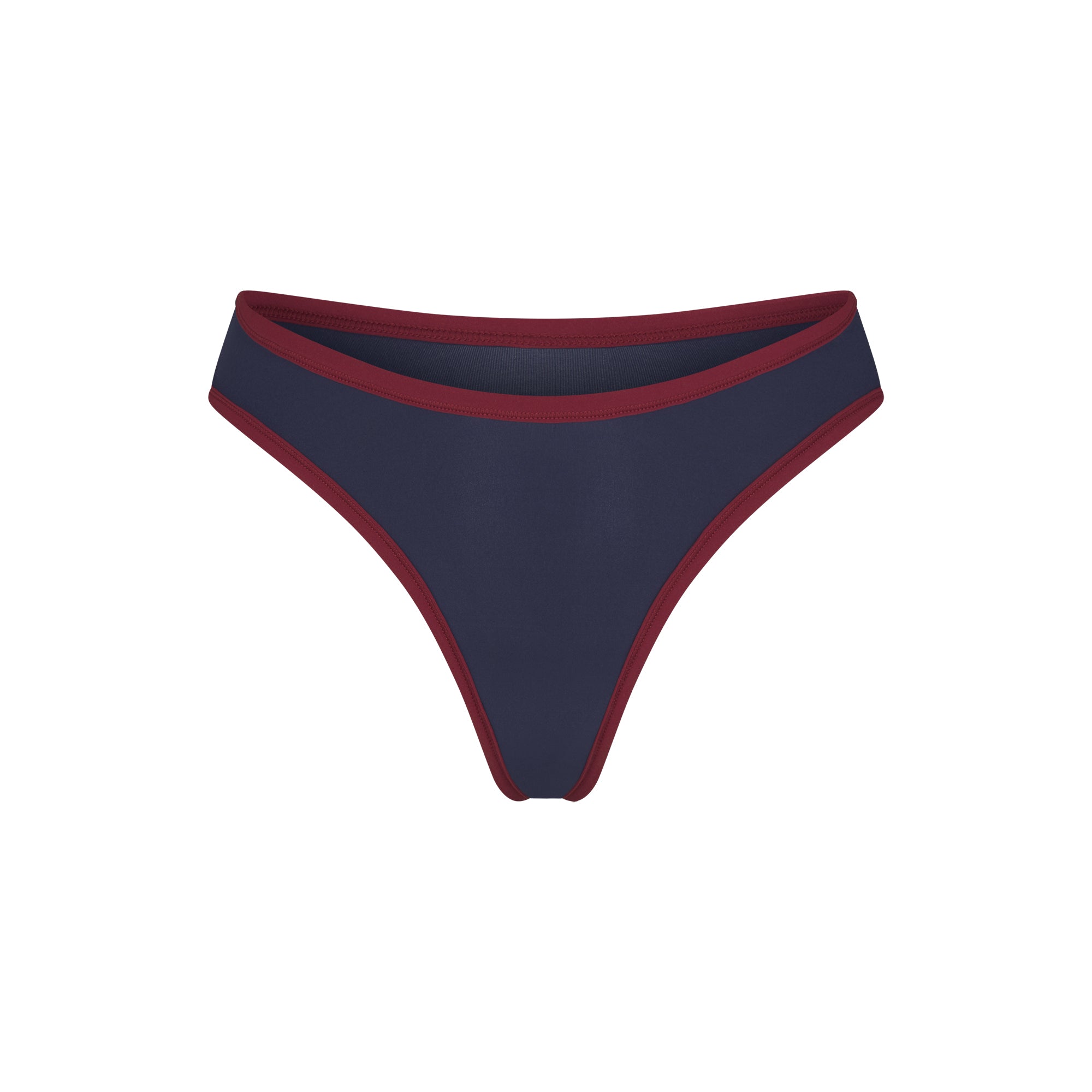 FITS EVERYBODY CONTRAST TRIM DIPPED FRONT THONG | NAVY - Image 5