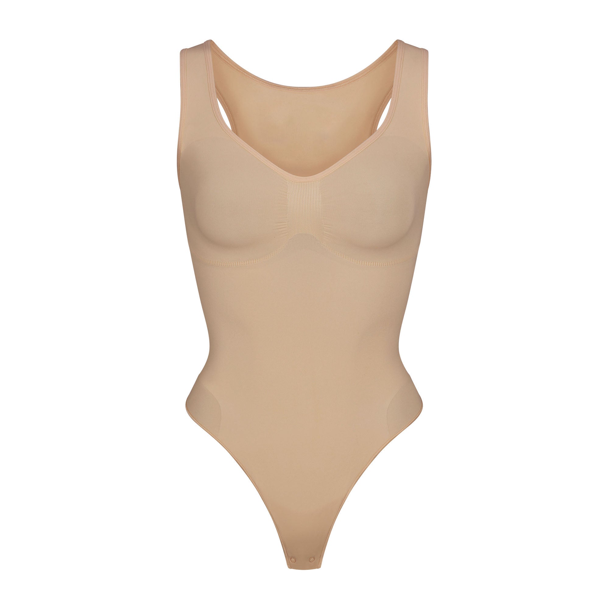 SEAMLESS SCULPT SCOOP NECK THONG BODYSUIT | CLAY - Image 5