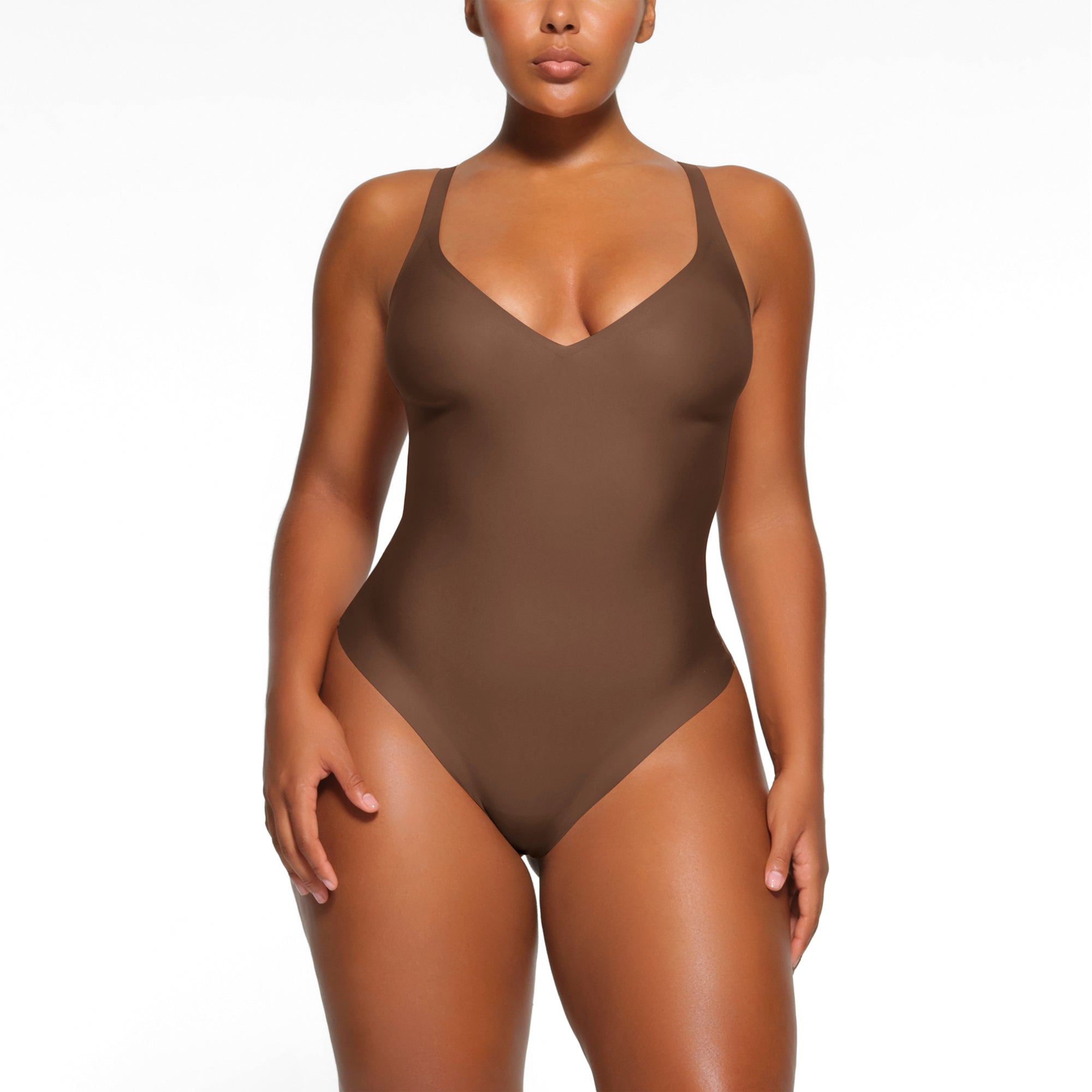 SKIMS BODY UNLINED PLUNGE THONG BODYSUIT | JASPER
