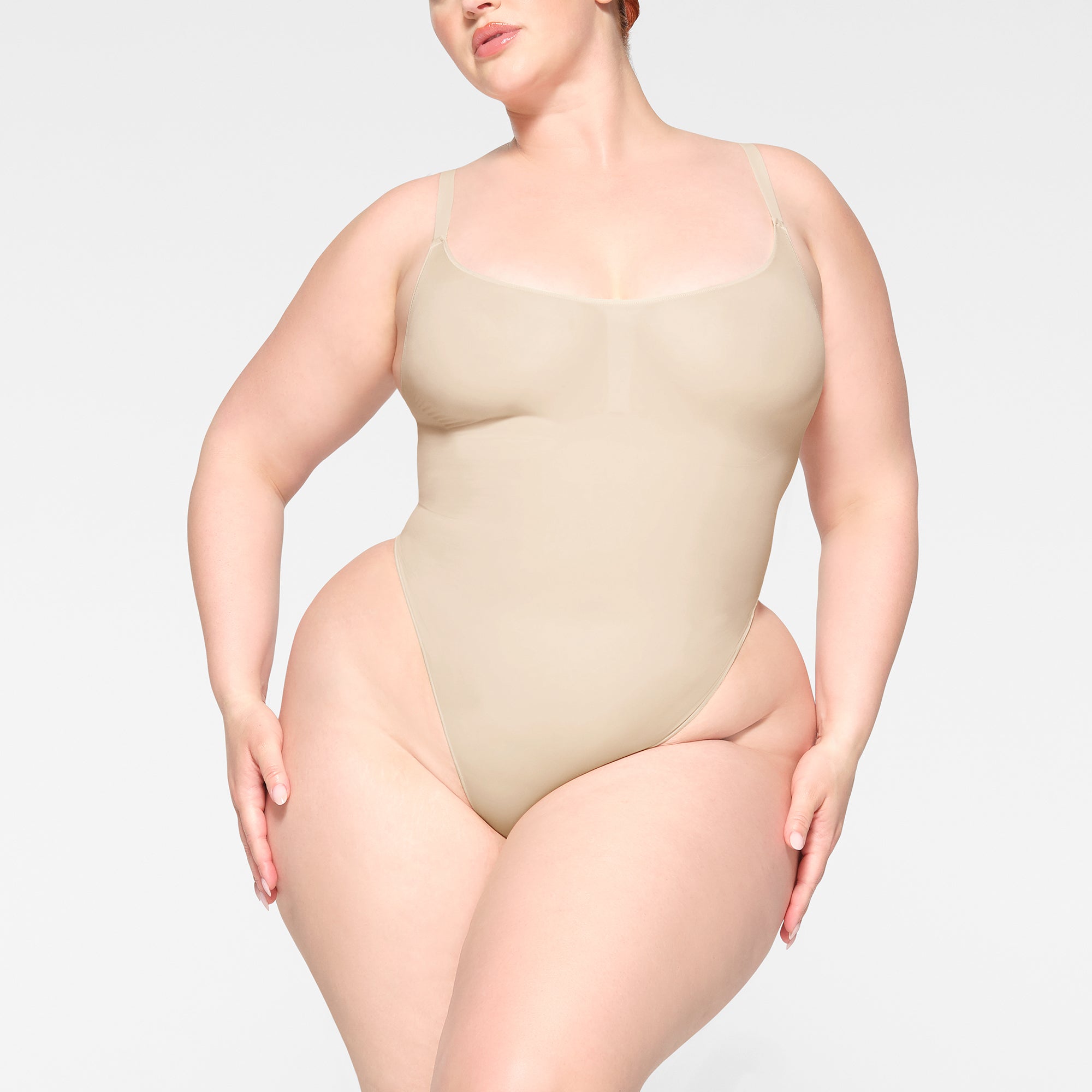 SHEER SEAMLESS BODYSUIT | SAND