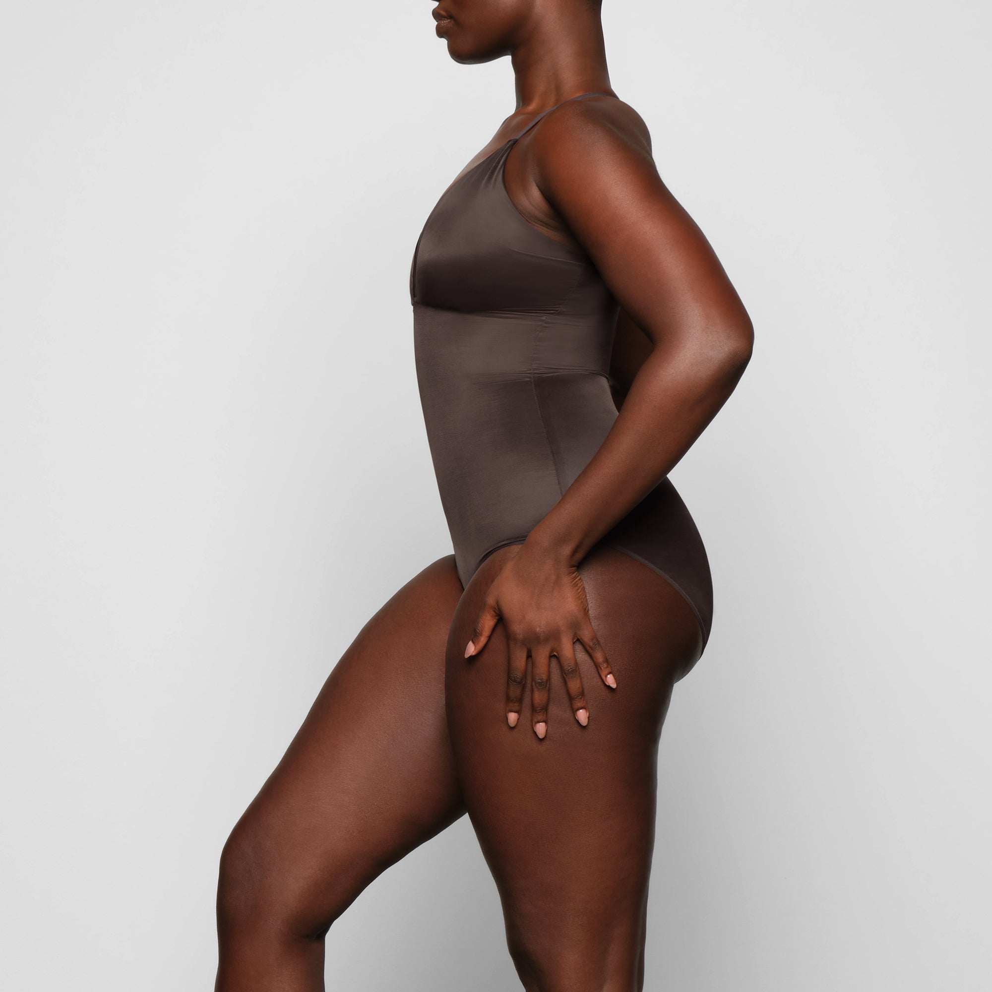 SIMPLY BARE BODYSUIT BRIEF WITH SNAPS | ESPRESSO - Image 2