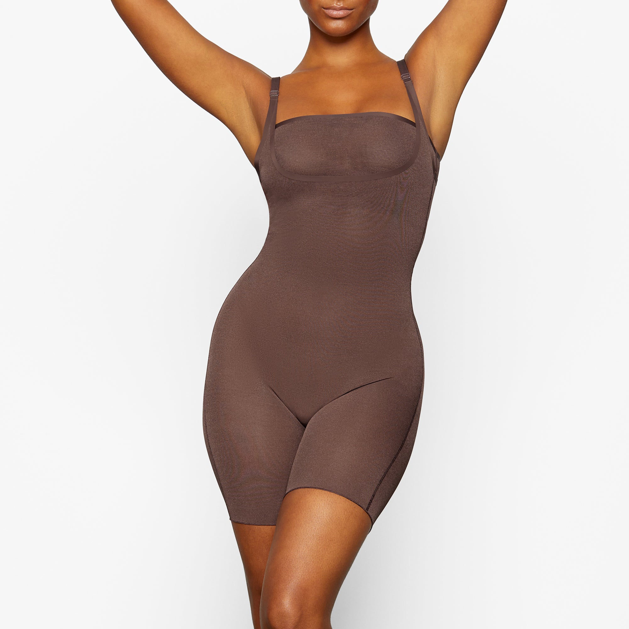 SHEER SCULPT OPEN BUST BODYSUIT | COCOA