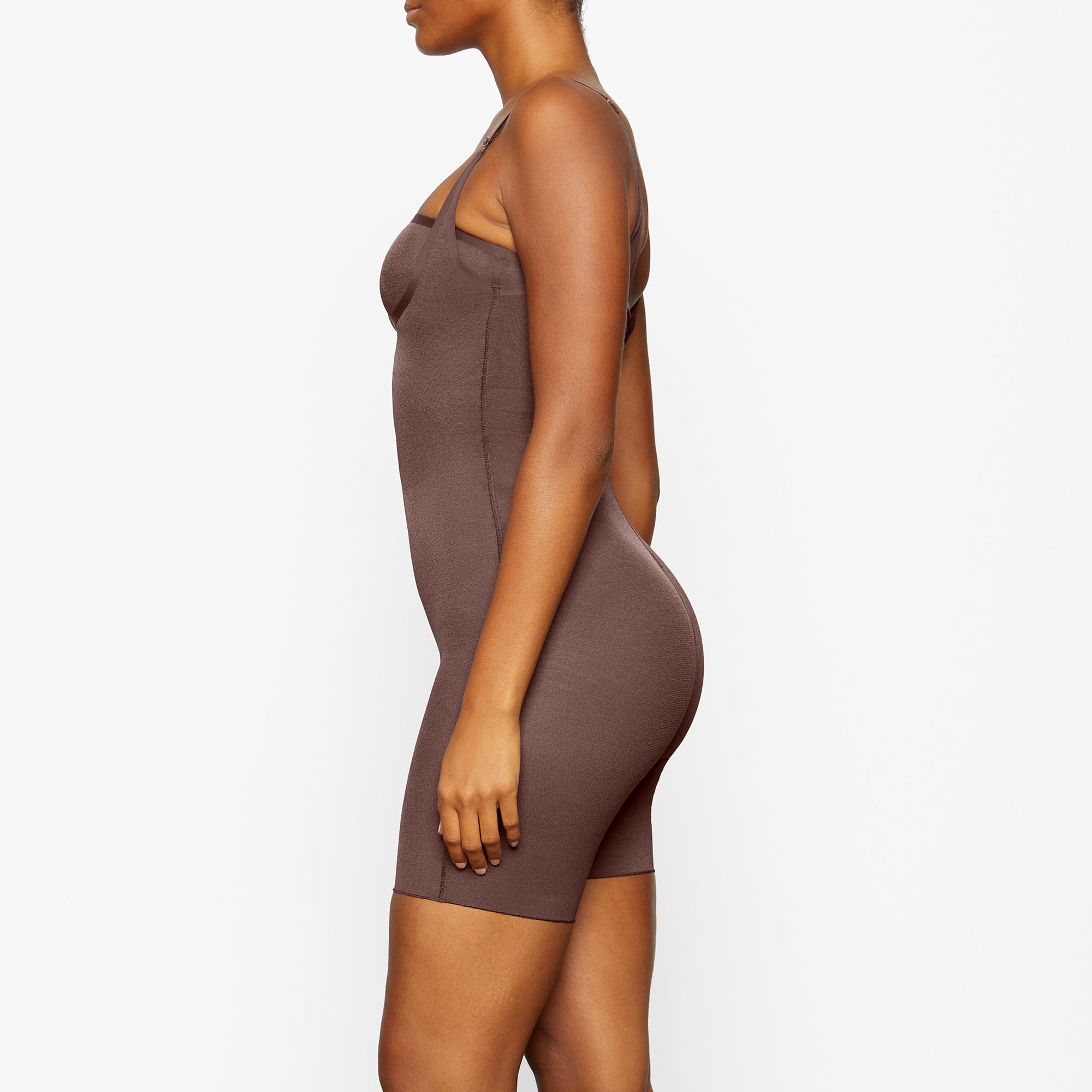SHEER SCULPT OPEN BUST BODYSUIT | COCOA - Image 2