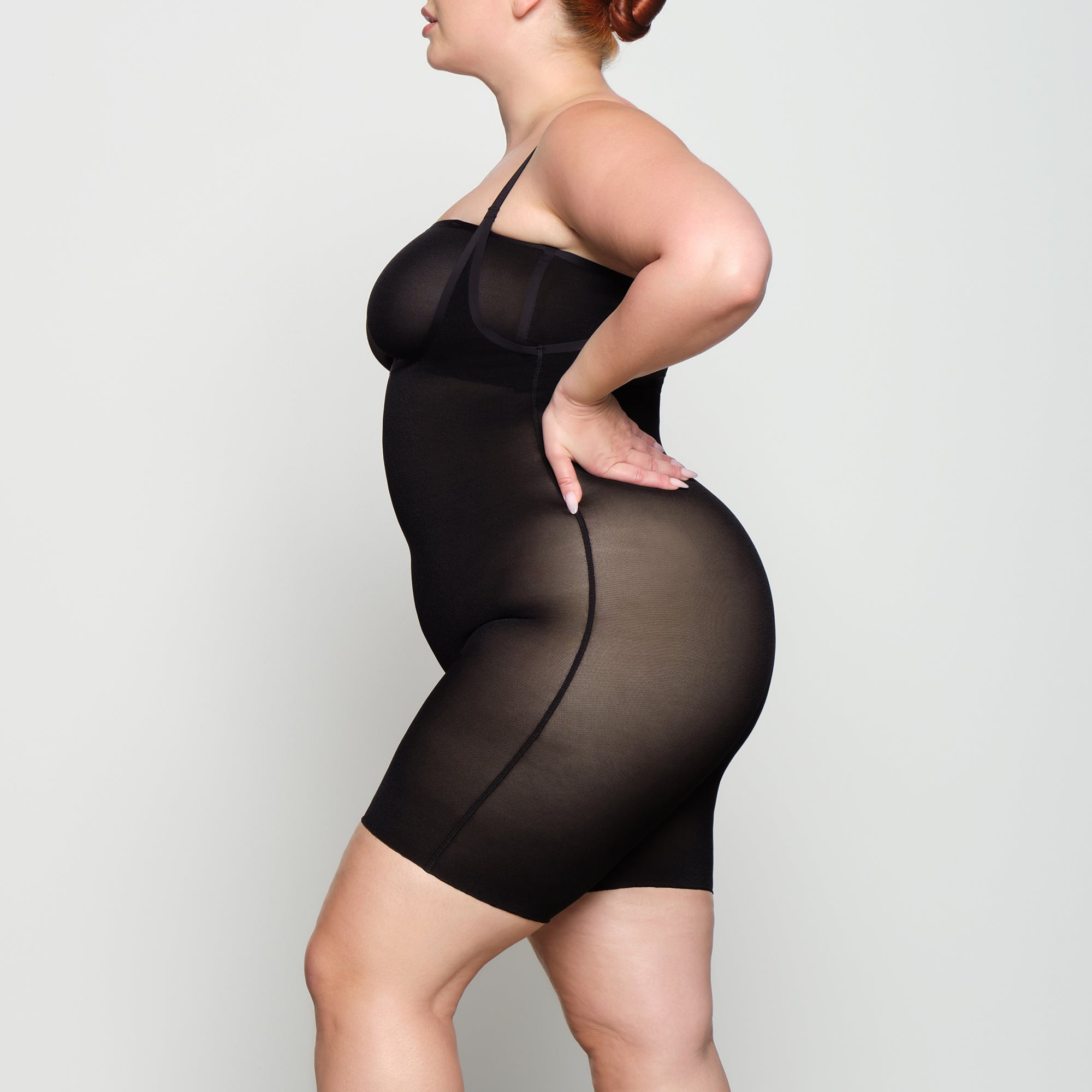 SHEER SCULPT OPEN BUST BODYSUIT | ONYX - Image 2