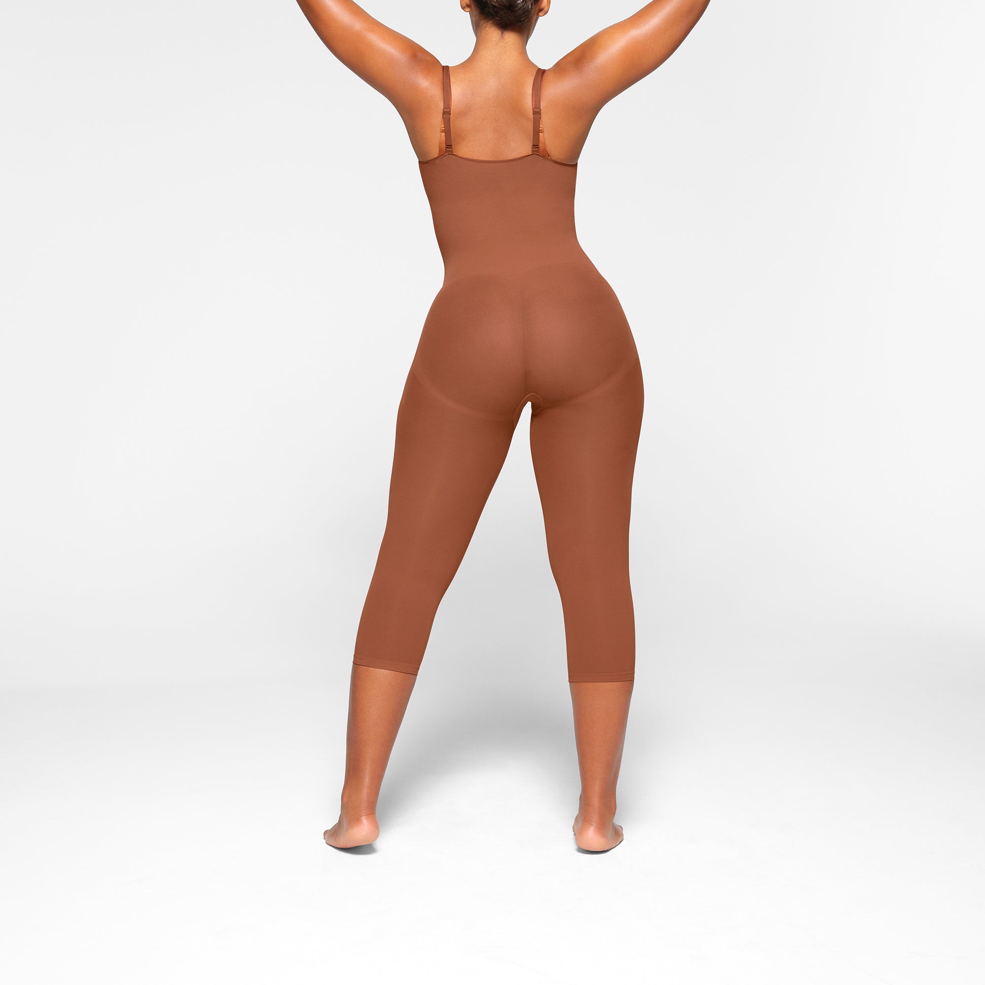 SHEER SEAMLESS OPEN BUST CATSUIT | BRONZE - Image 3