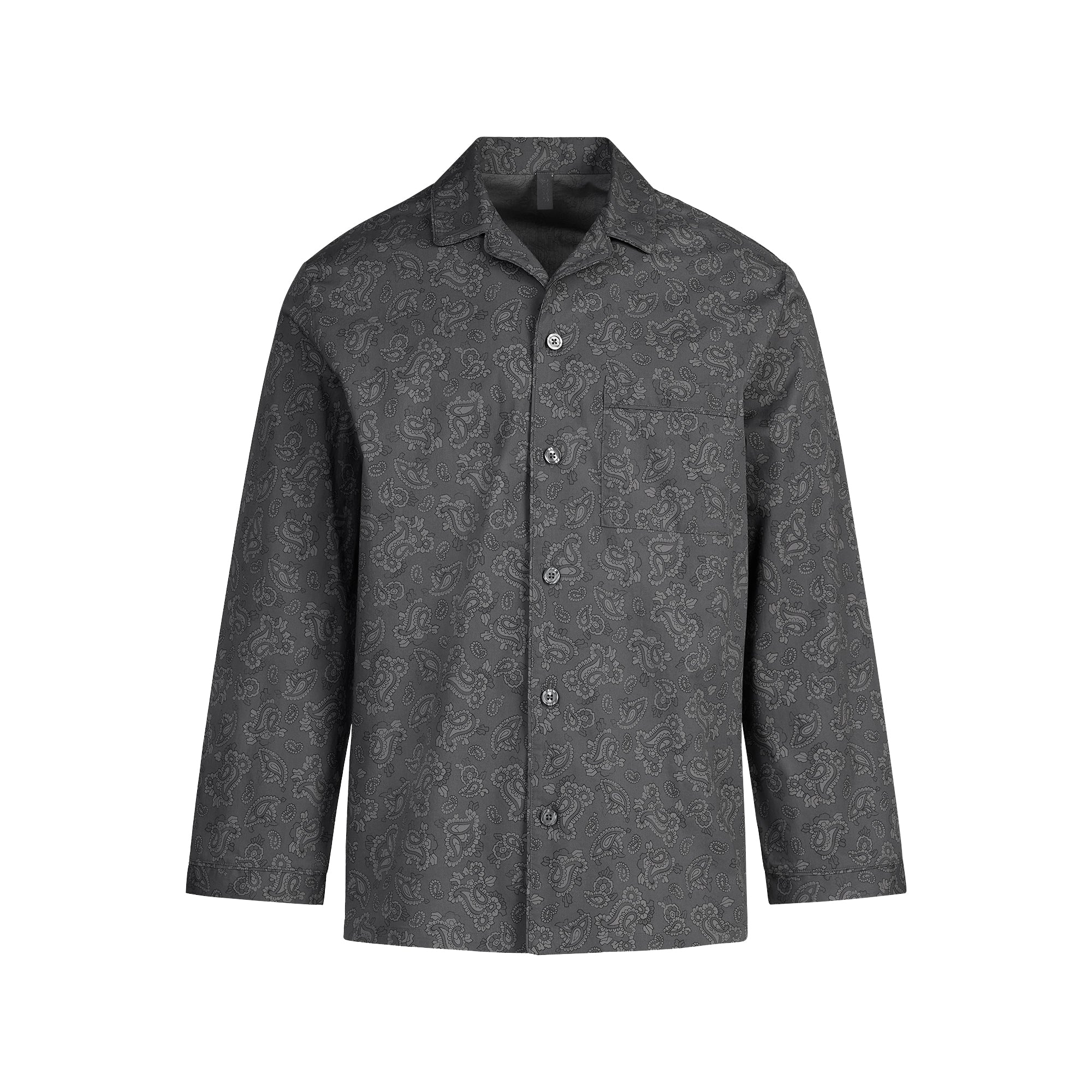 COTTON POPLIN MENS LONG SLEEP SET | ASH PAISLEY PRINT - Image 8