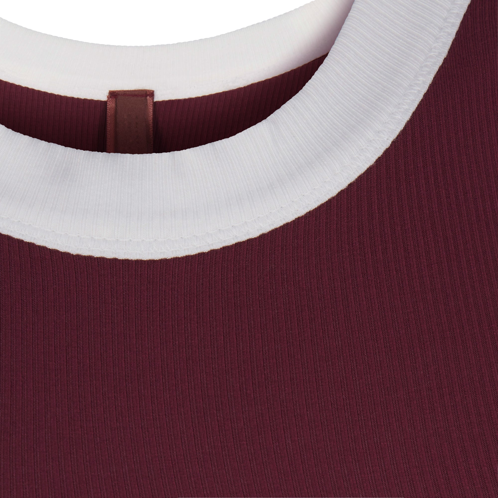 SOFT LOUNGE RINGER T-SHIRT LONG DRESS | MAROON - Image 4