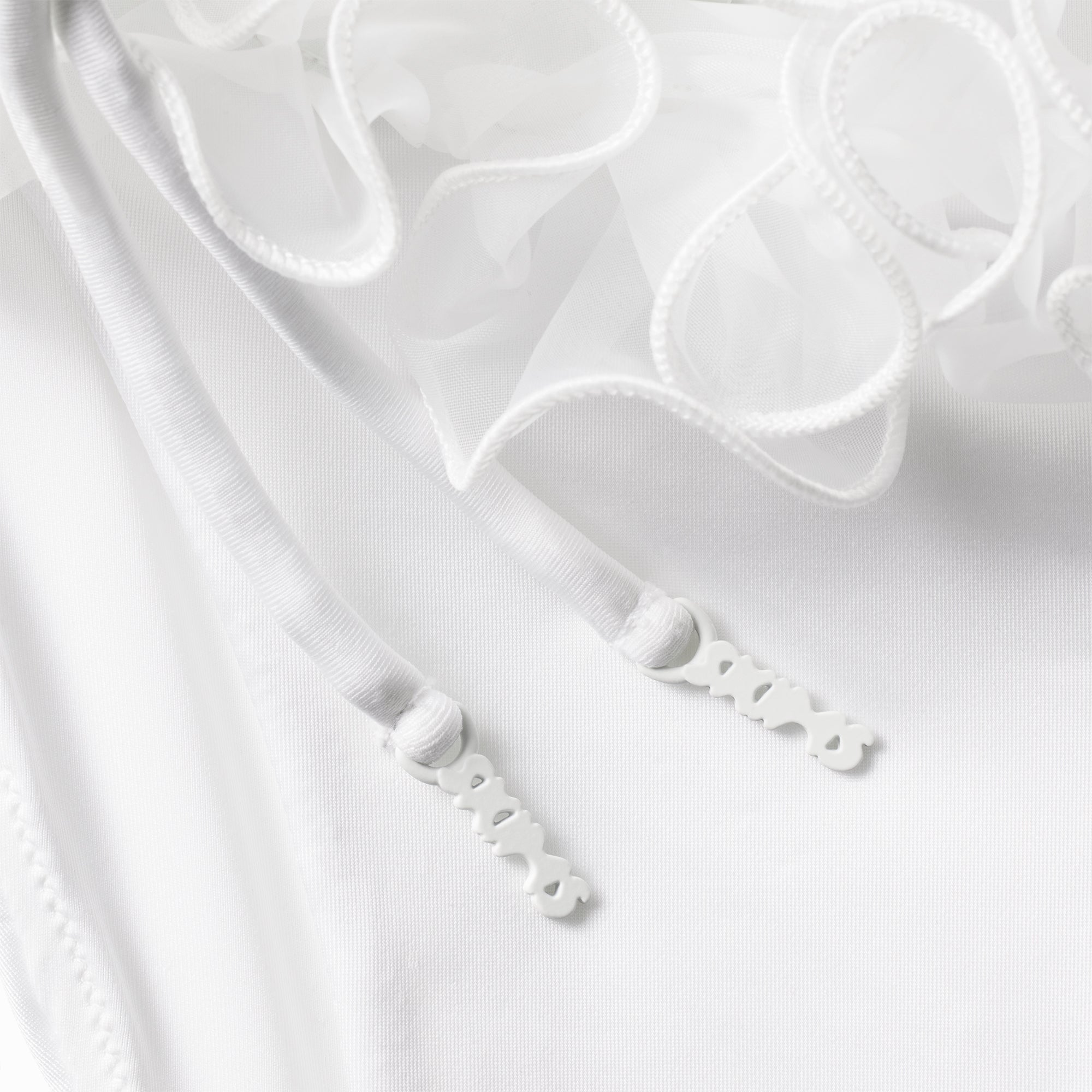 BRIDAL SWIM RUFFLE DIPPED TIE BIKINI BOTTOM | SNOW - Image 8