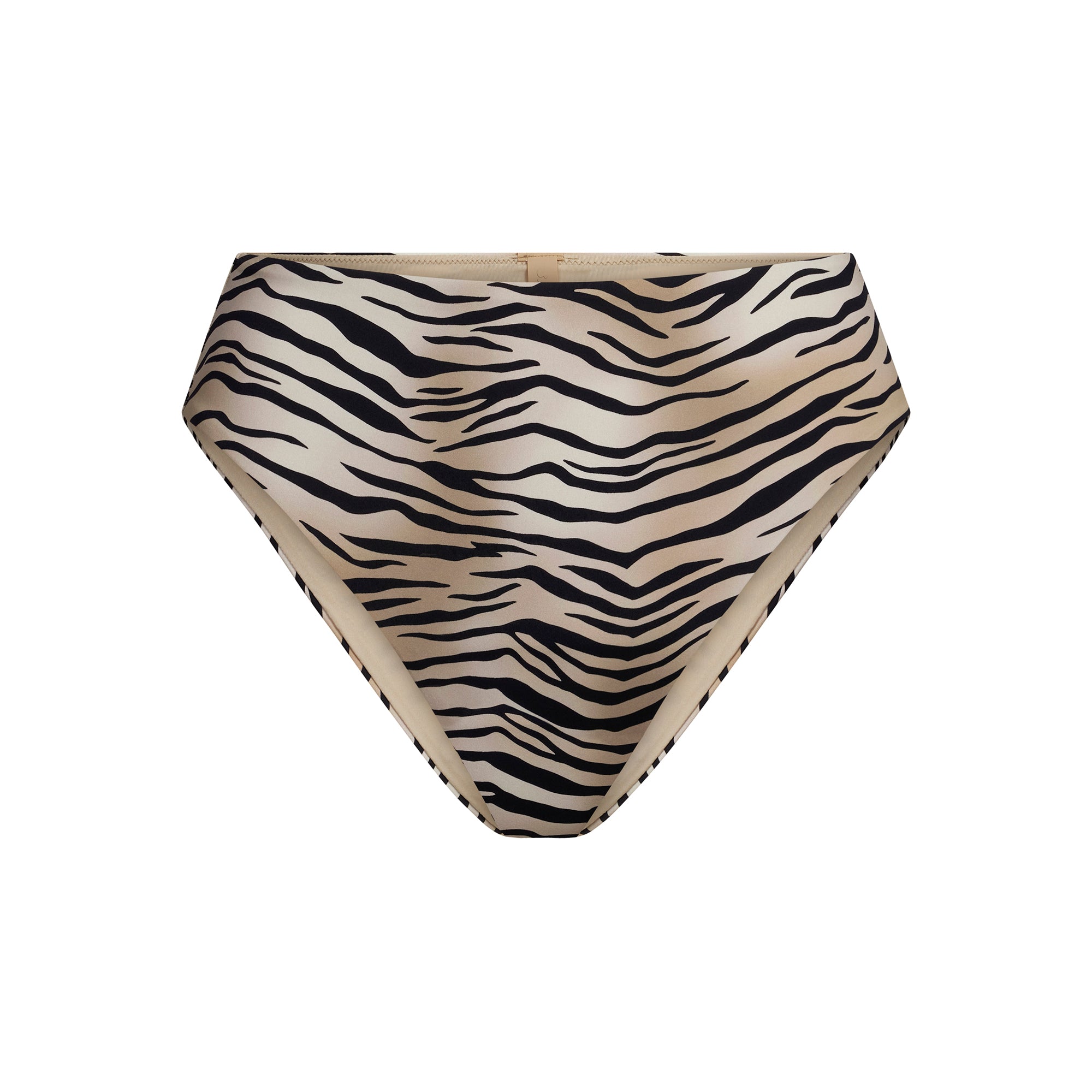 SIGNATURE SWIM HIGH-WAISTED BIKINI BOTTOM | CHAMPAGNE TIGER PRINT - Image 5