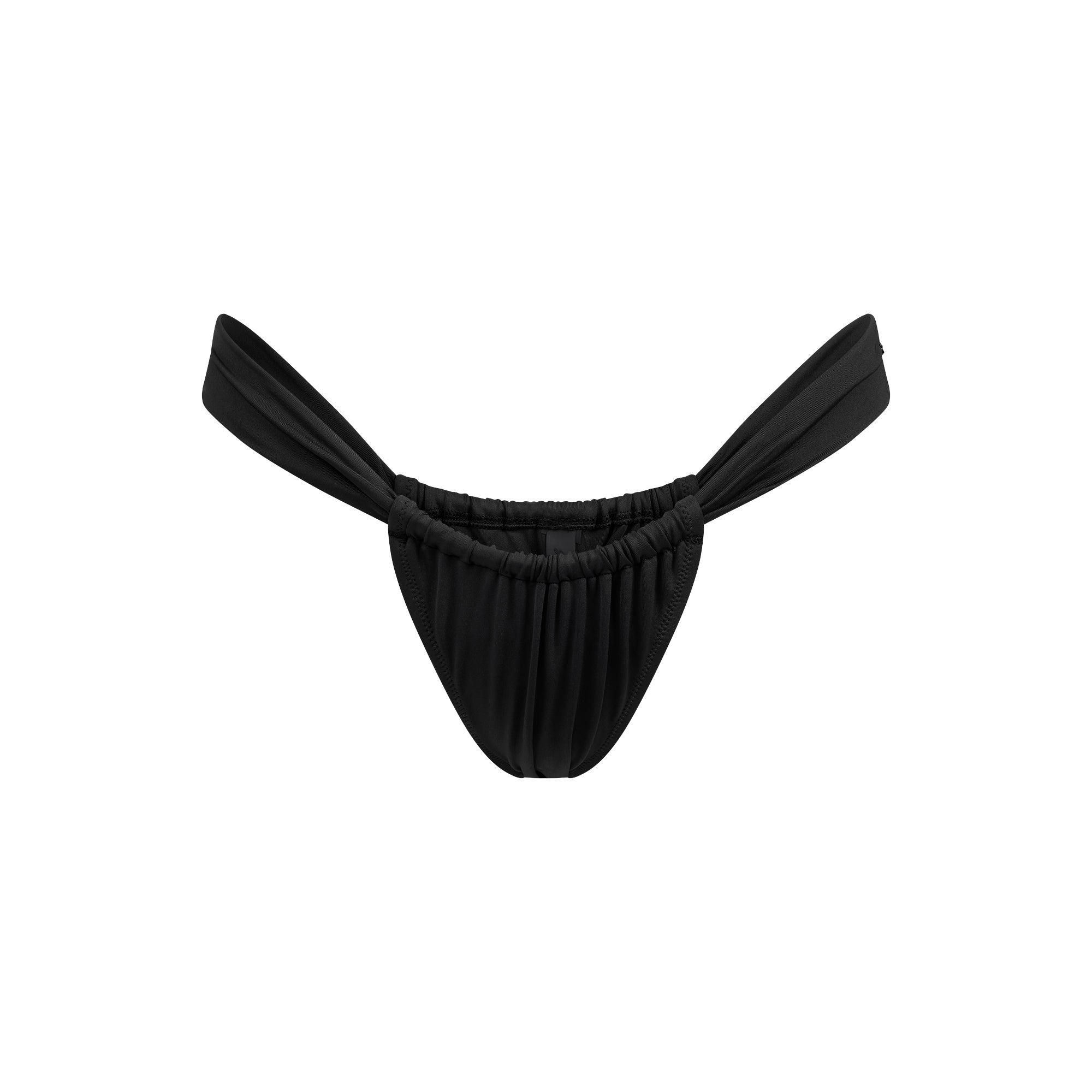 SIGNATURE SWIM RUCHED THONG BIKINI BOTTOM | ONYX - Image 5