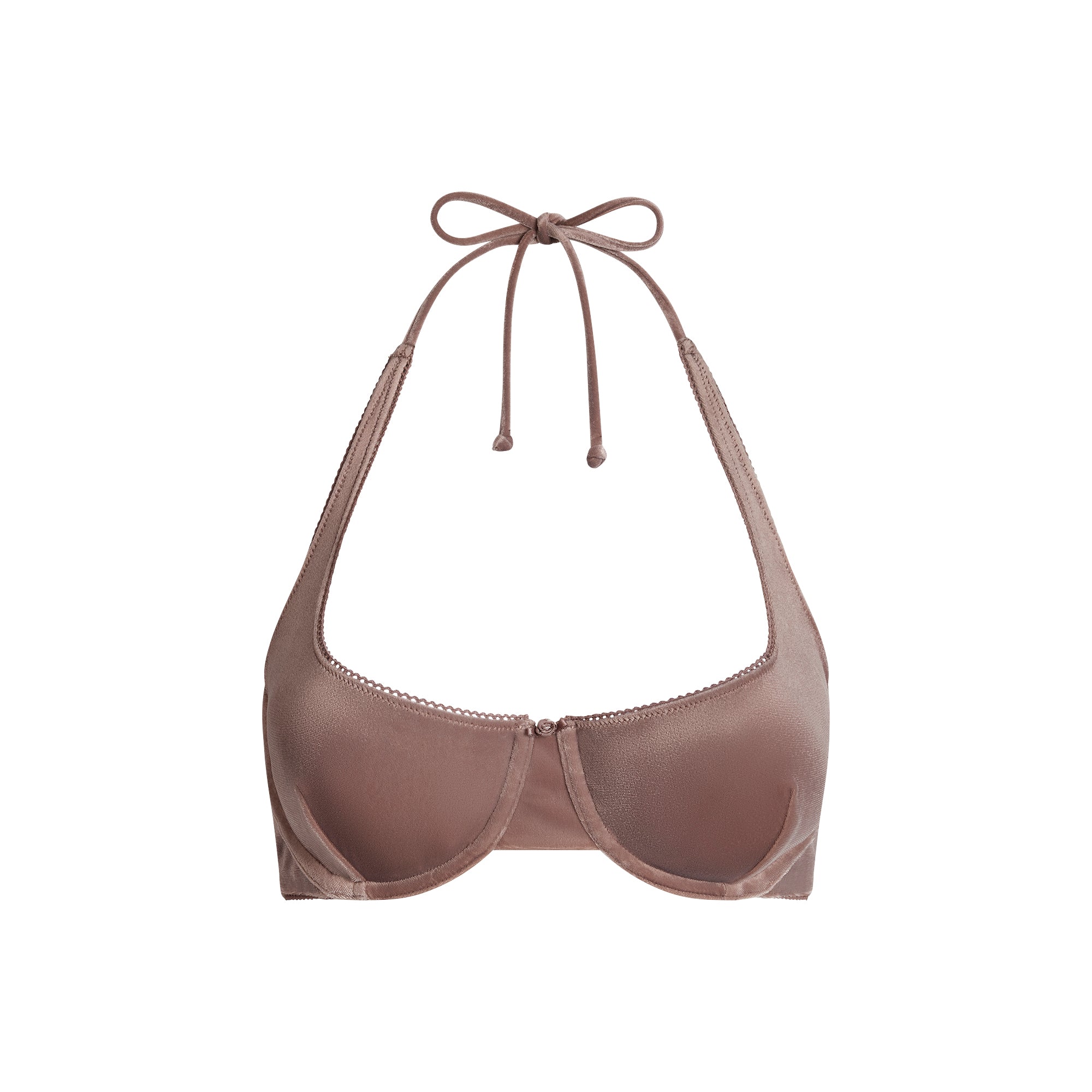 VELVET SWIM UNDERWIRE SCOOP BIKINI TOP | UMBER - Image 6