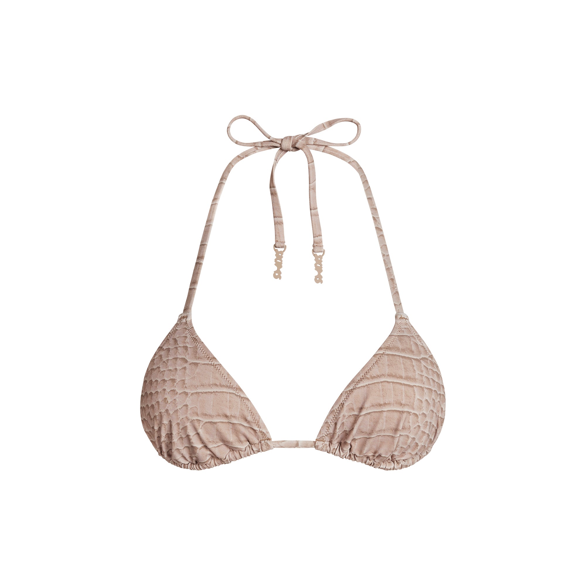 SIGNATURE SWIM TRIANGLE BIKINI TOP | DUNE CROCODILE PRINT - Image 6