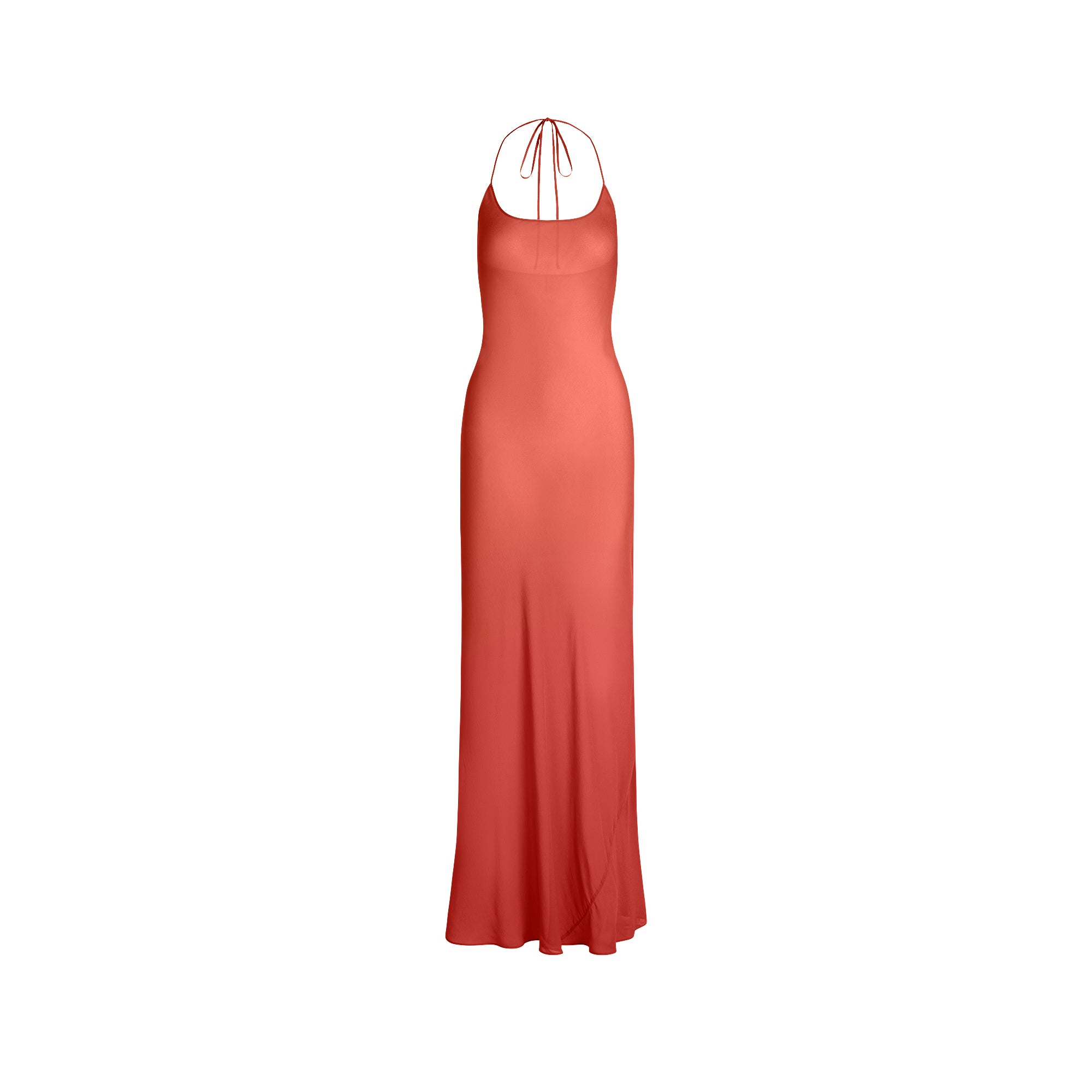 SHEER COVER-UPS LONG HALTER DRESS | AUBURN - Image 6