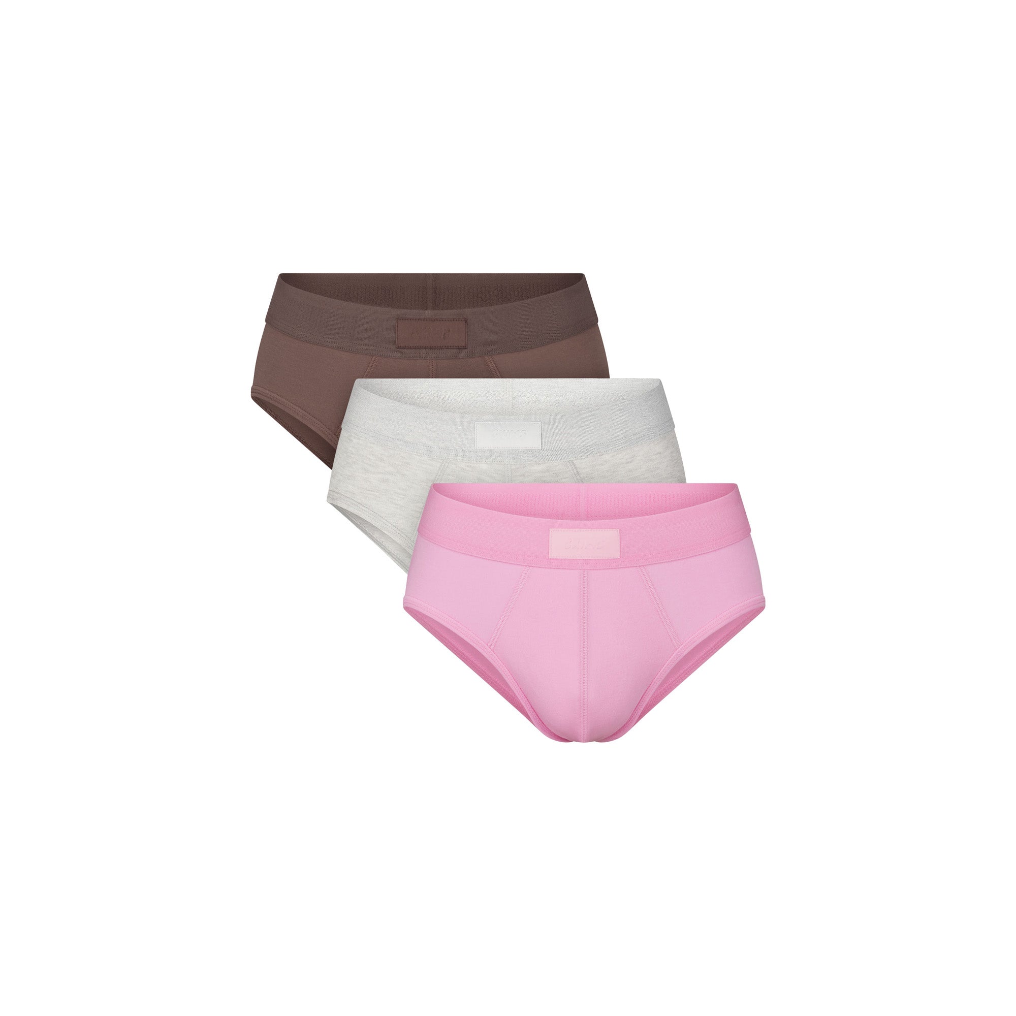 SKIMS COTTON MENS BRIEF 3-PACK | BUBBLE GUM UMBER MULTI - Image 8