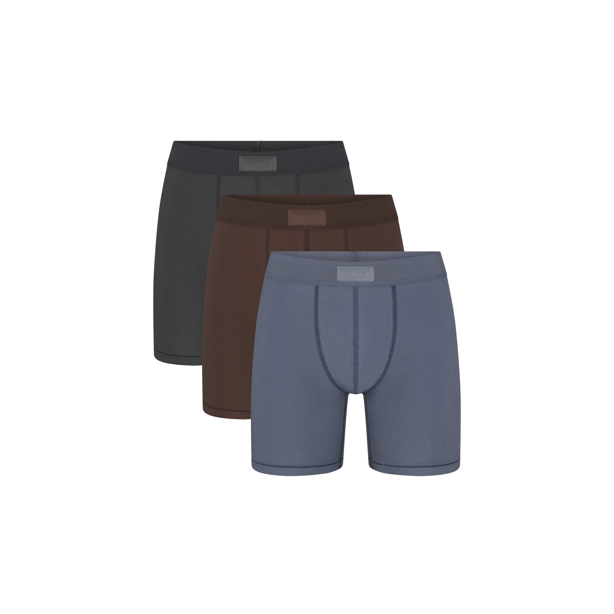 SKIMS COTTON MENS 5" BOXER BRIEF 3-PACK | DARK SEPIA MULTI - Image 8