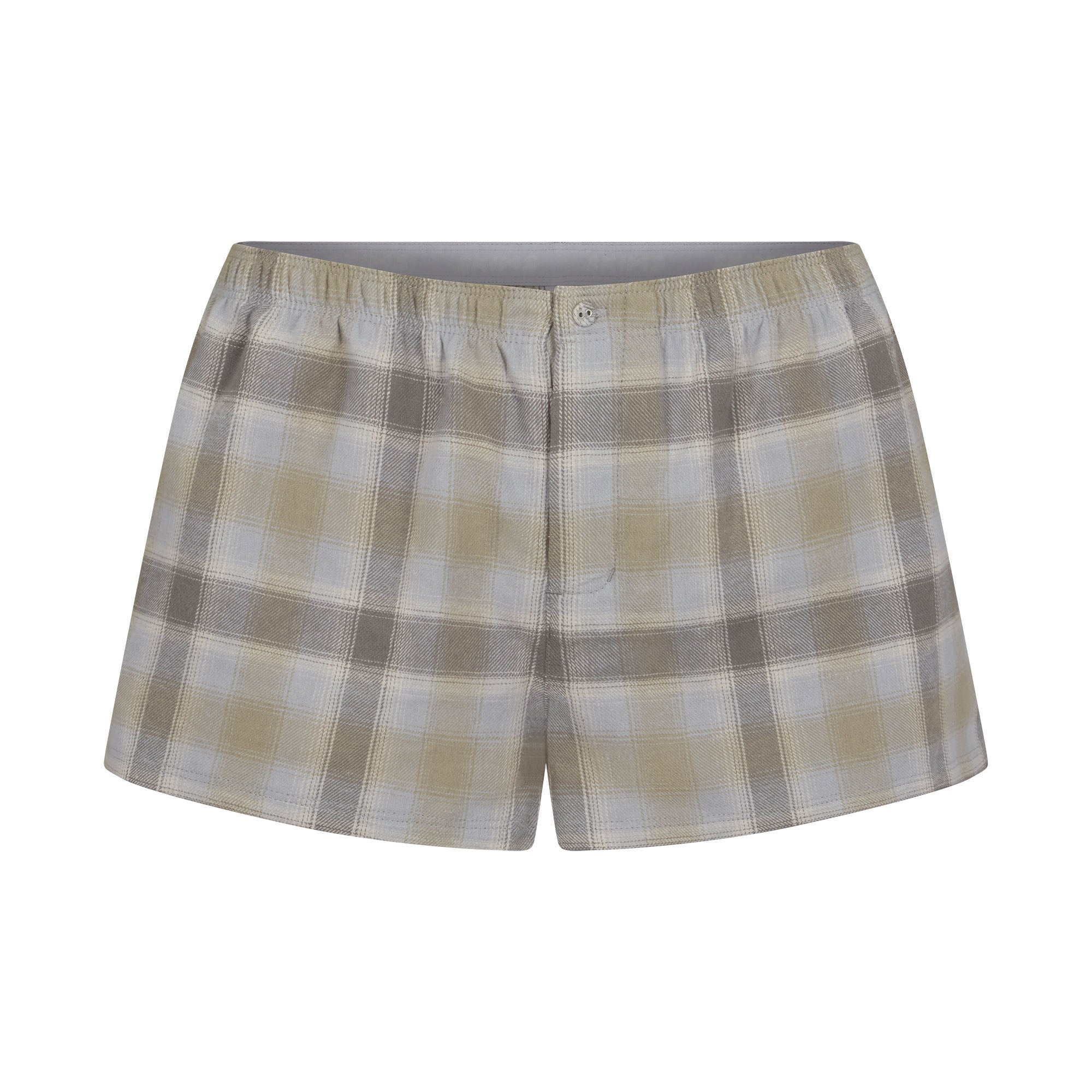 FLANNEL SLEEP CHEEKY BOXER | TAUPE PLAID - Image 5