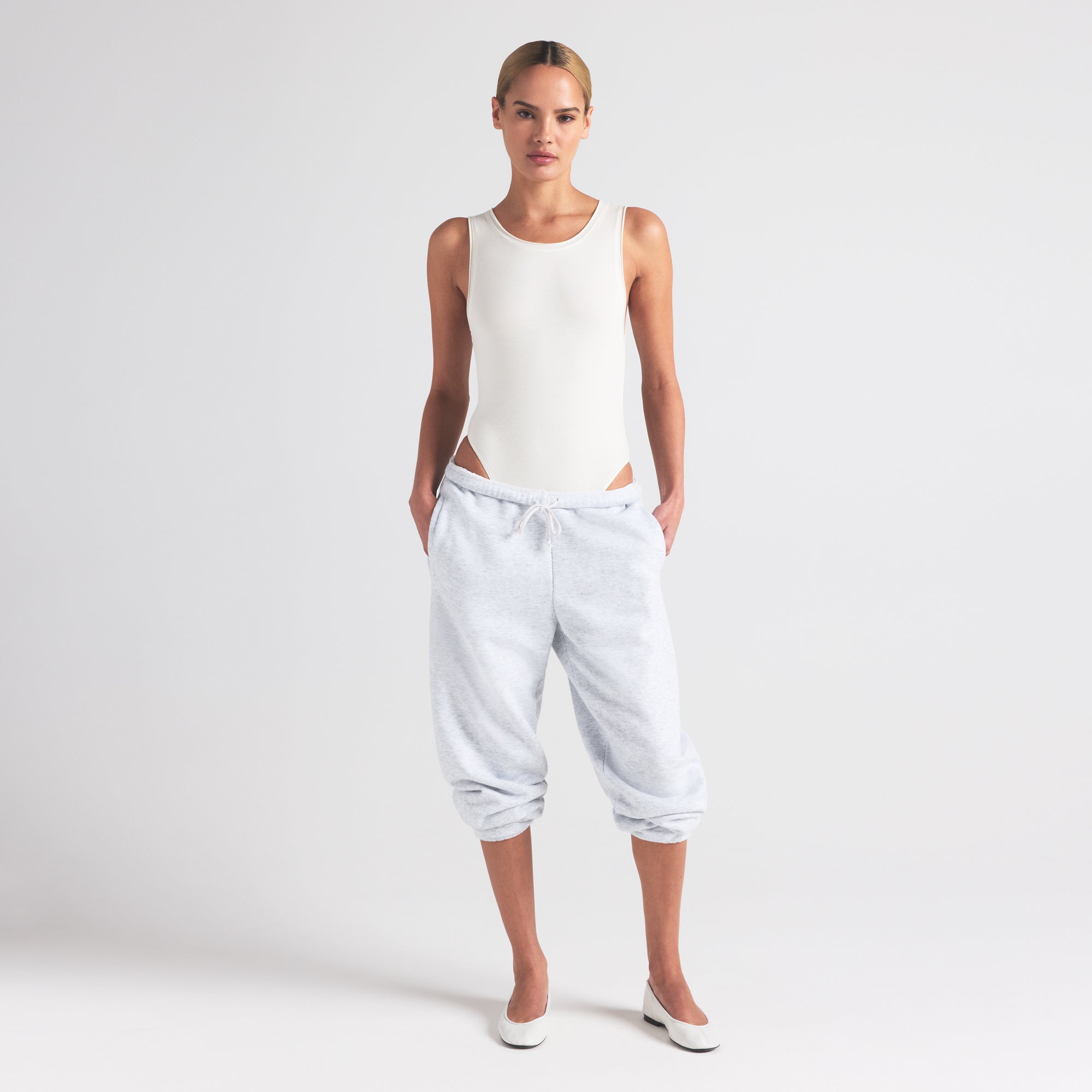 COTTON JERSEY TANK BODYSUIT | MARBLE - Image 2