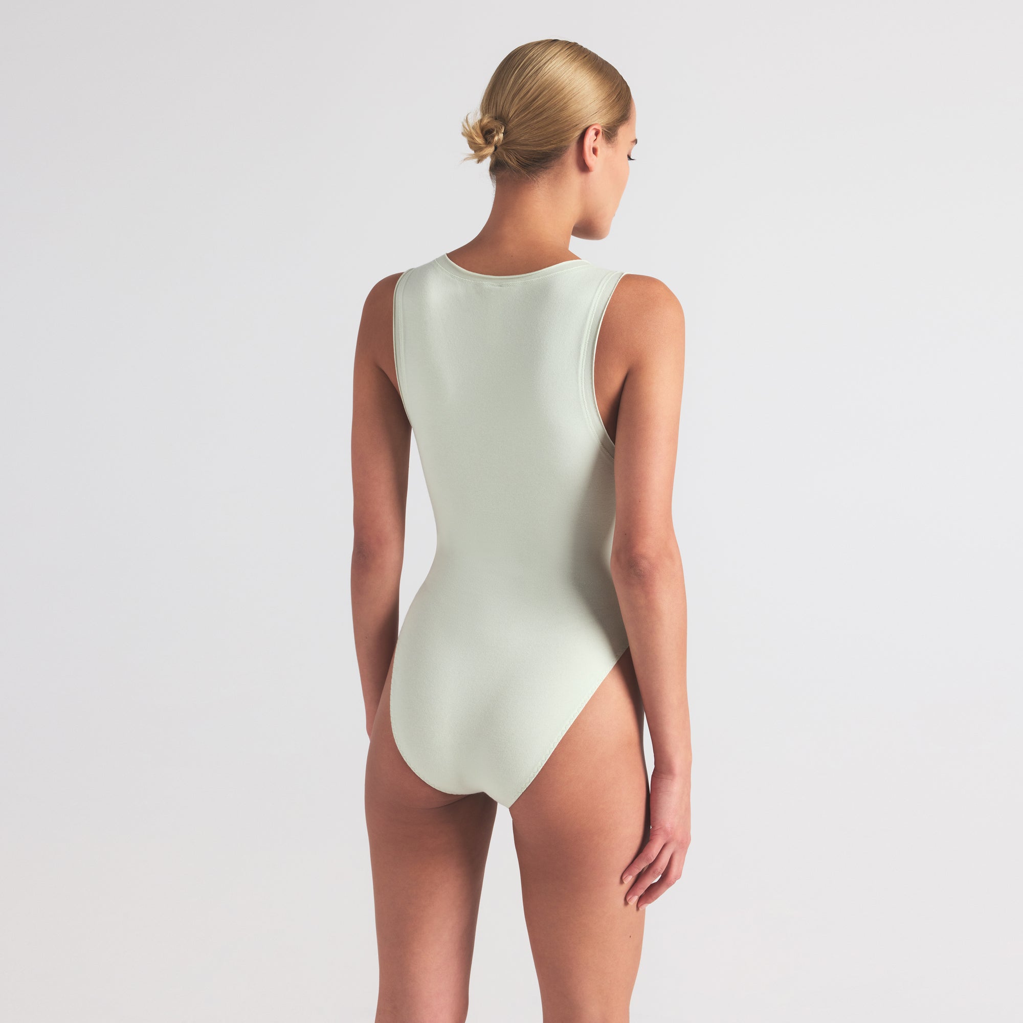 COTTON JERSEY TANK BODYSUIT | SPEARMINT - Image 4