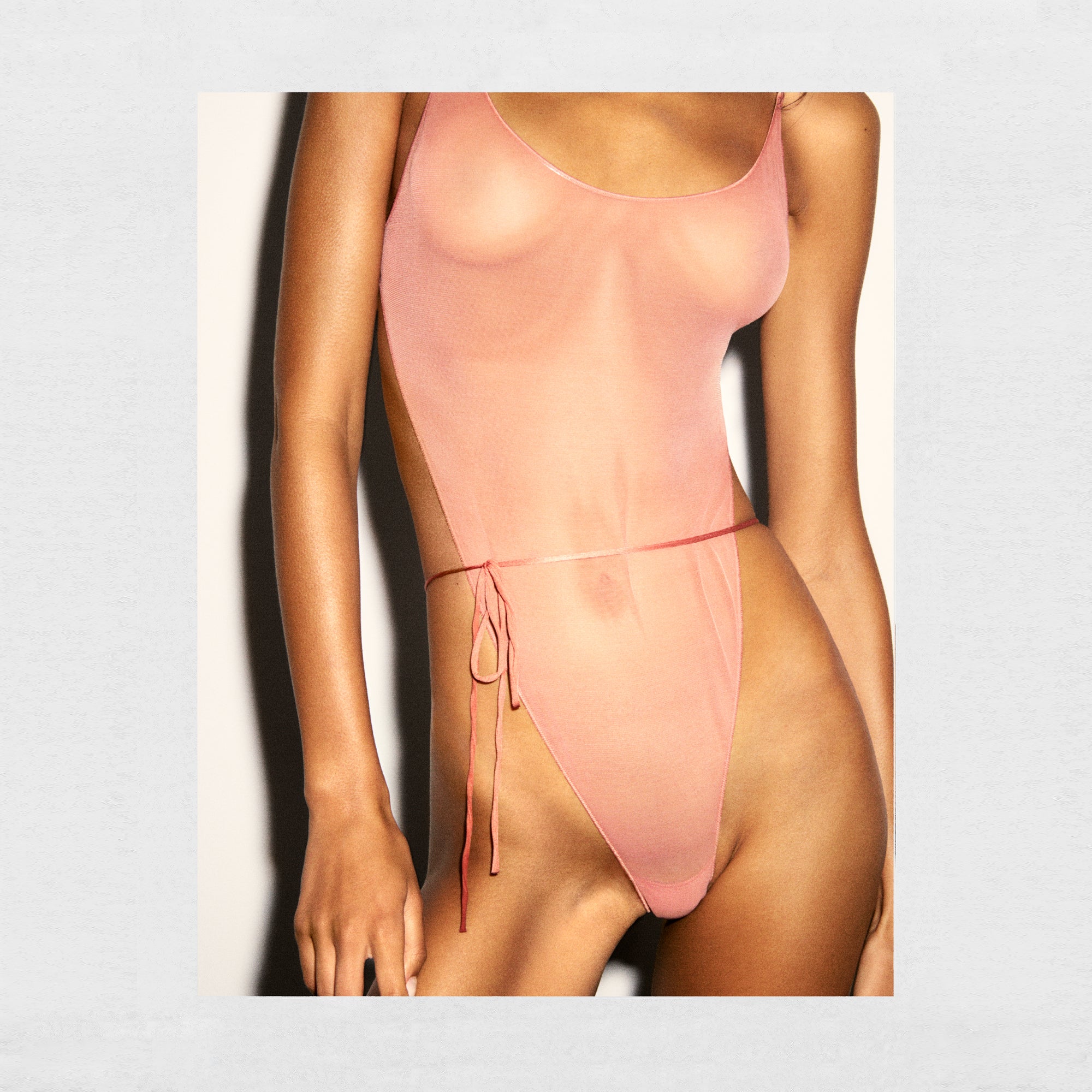 ULTRA FINE MESH BRIEF BODYSUIT | TERRACOTTA - Image 4