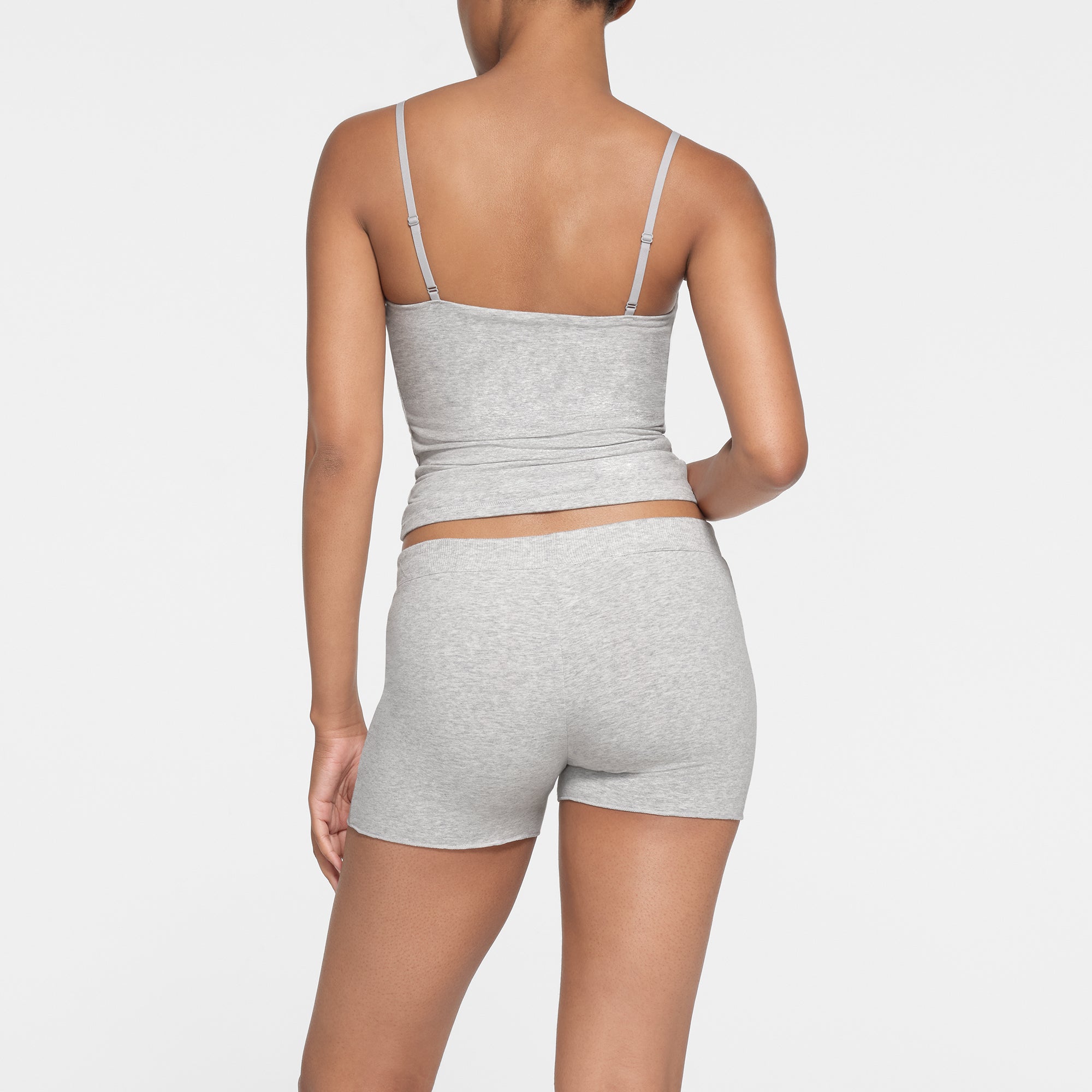 COTTON JERSEY CAMI | LIGHT HEATHER GREY - Image 3