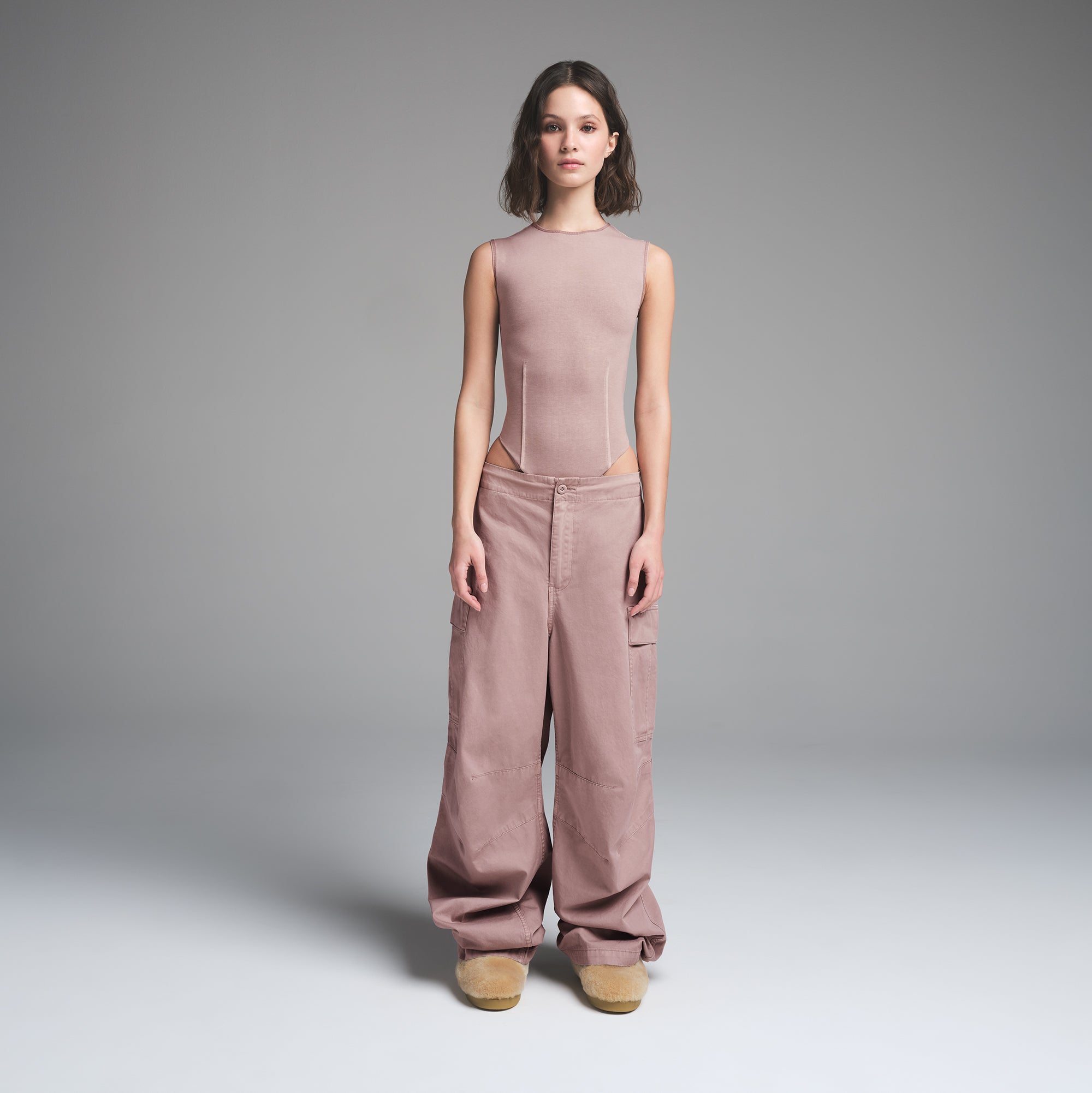 OUTDOOR OPEN BACK BODYSUIT | FAWN - Image 2