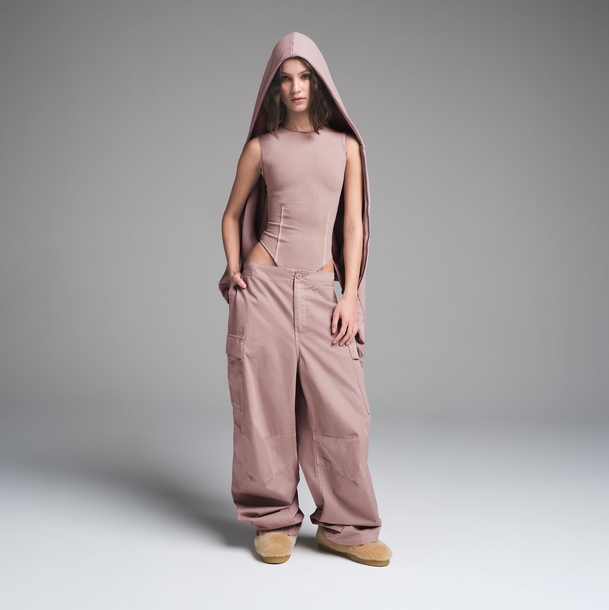 OUTDOOR OPEN BACK BODYSUIT | FAWN - Image 3