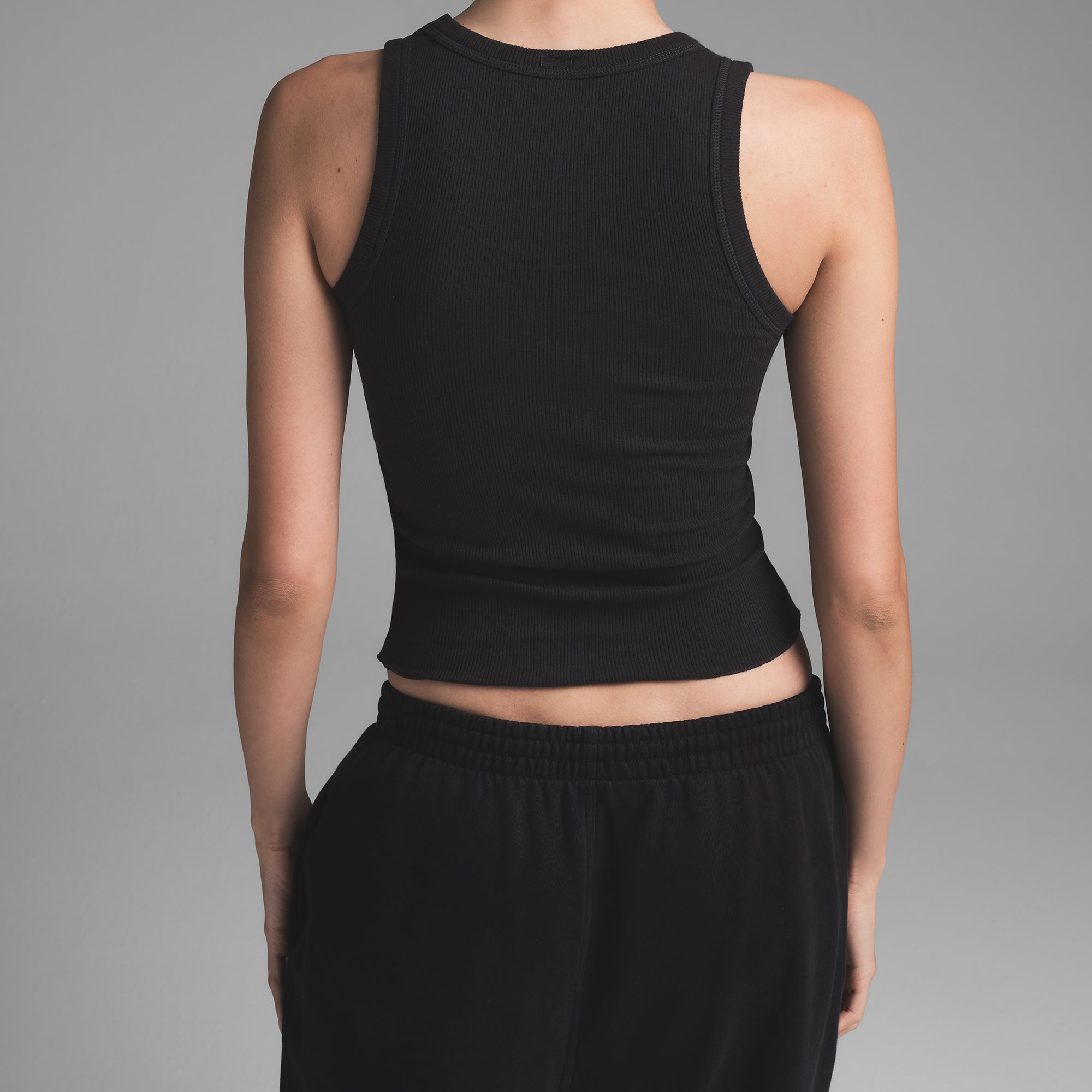 COTTON RIB SCOOP NECK TANK | SOOT - Image 4