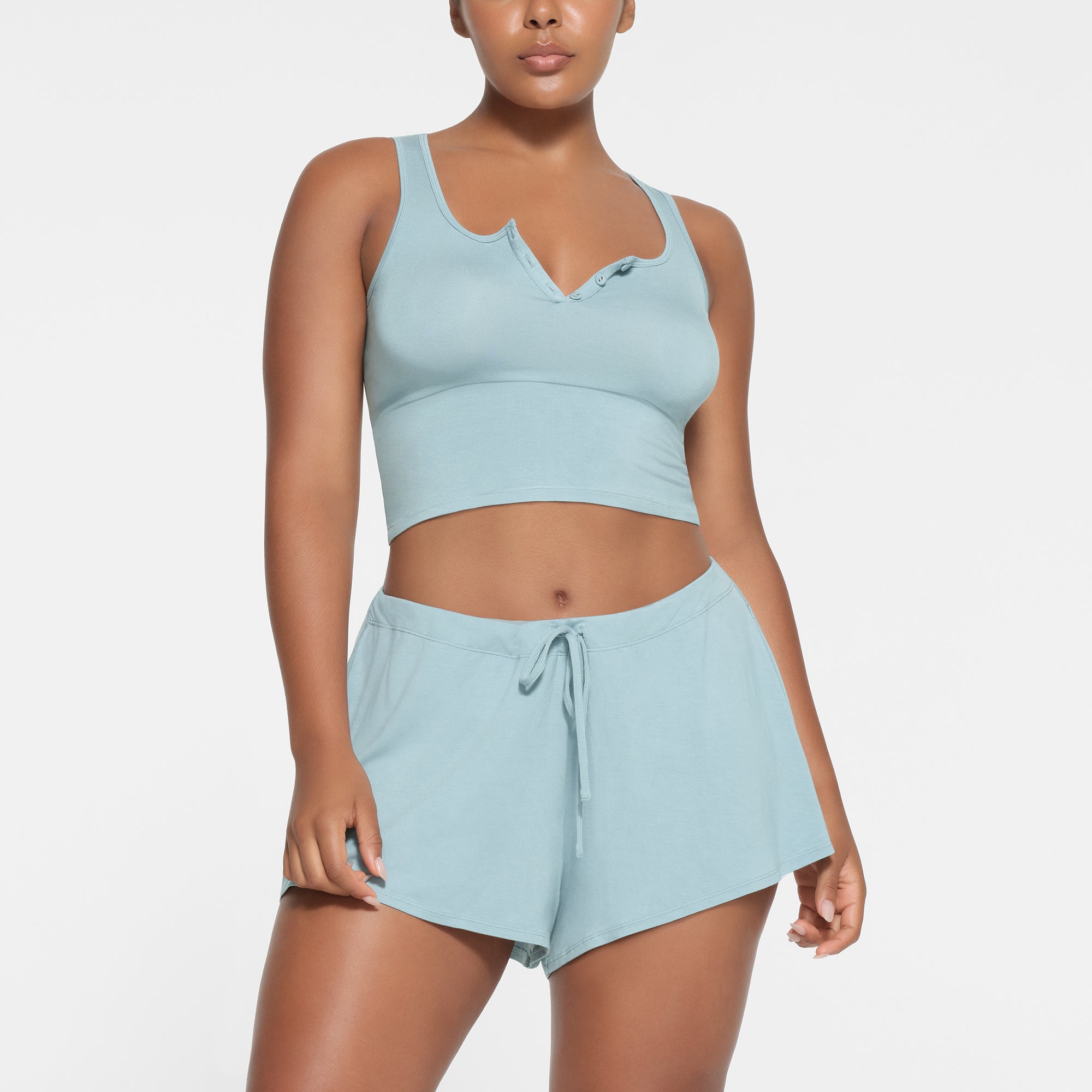 SKIMS SLEEP HENLEY TANK | SKY