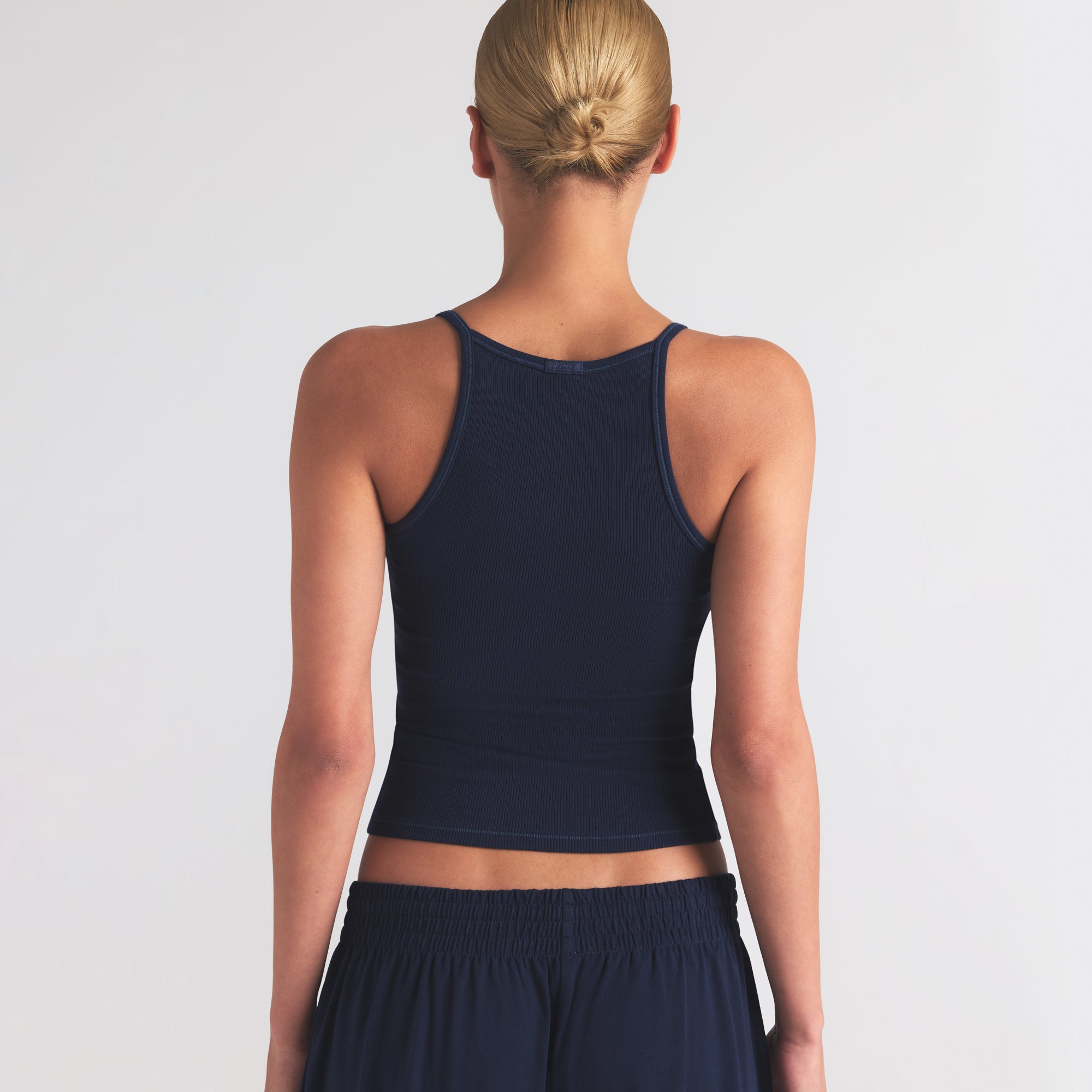 COTTON RIB LONG CAMI | NAVY - Image 3