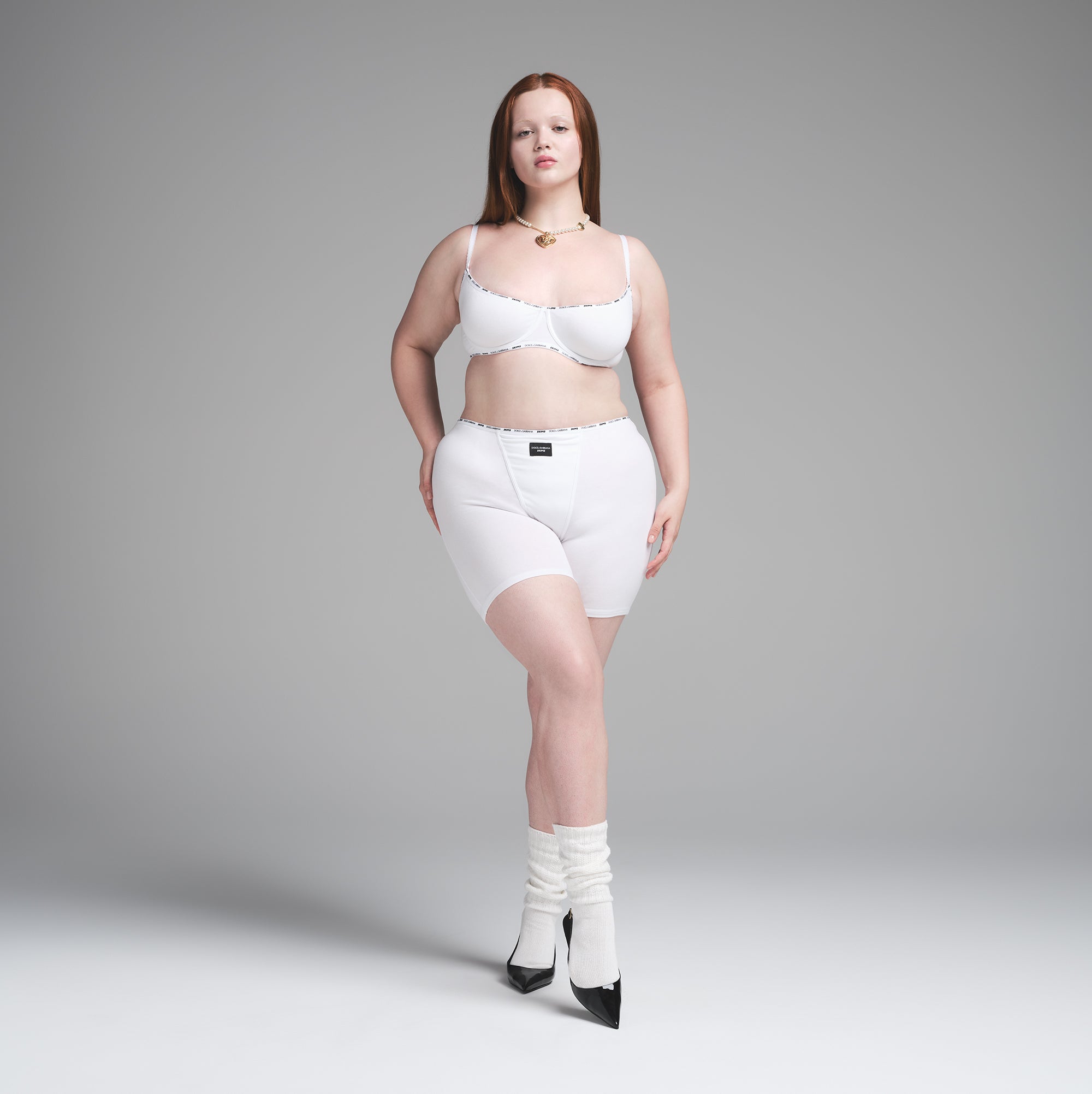 DOLCE&GABBANA X SKIMS COTTON JERSEY UNLINED BALCONETTE BRA | SNOW - Image 5