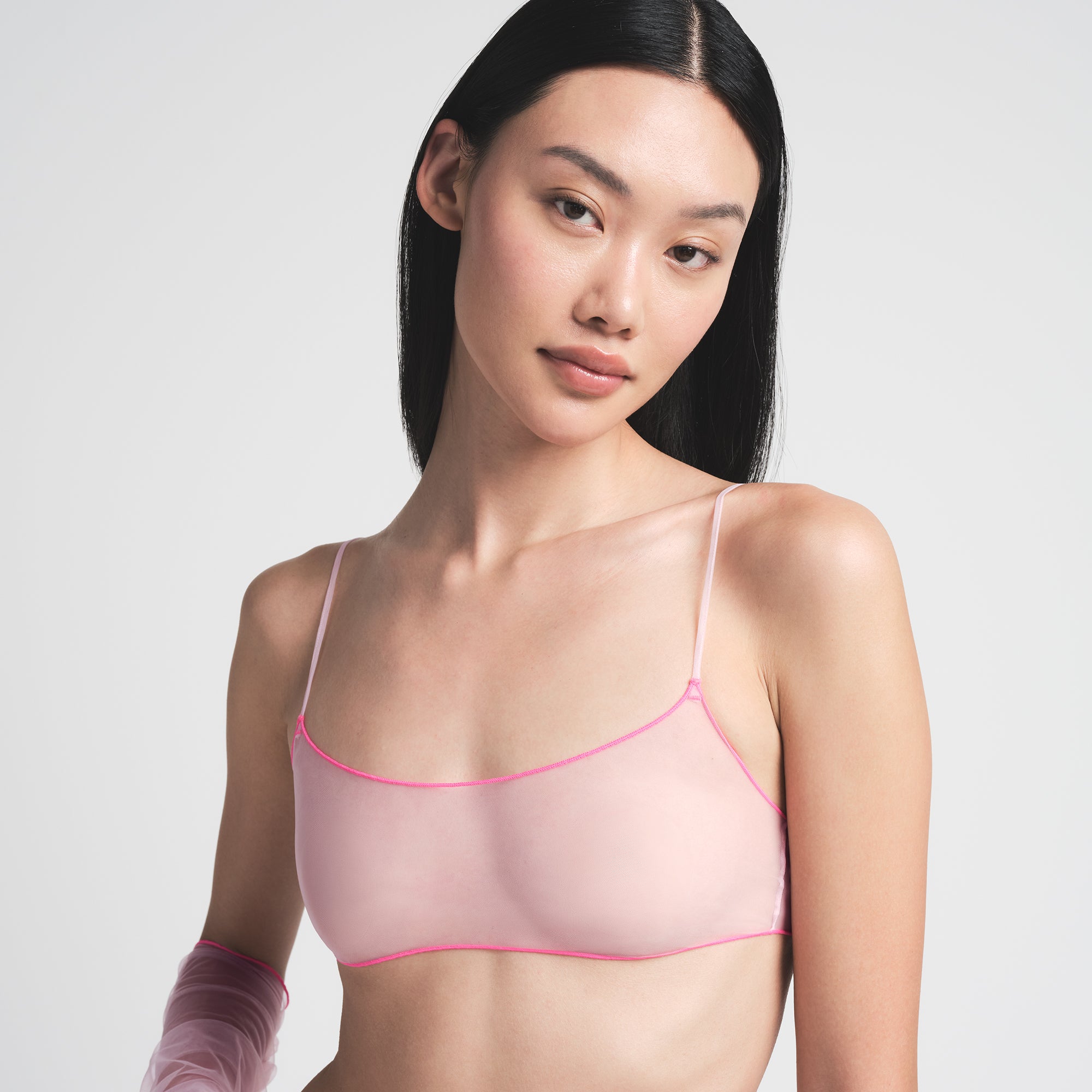 TULLE SCOOP BRALETTE | CHERRY BLOSSOM CONTRAST