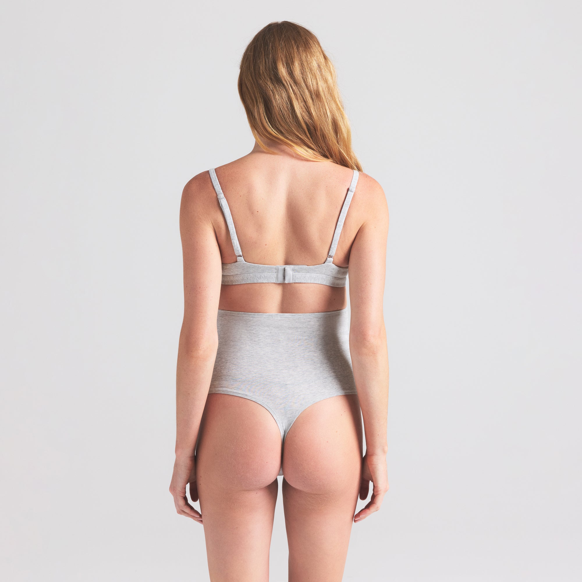 COTTON JERSEY MATERNITY NURSING SCOOP BRALETTE | LIGHT HEATHER GREY - Image 4